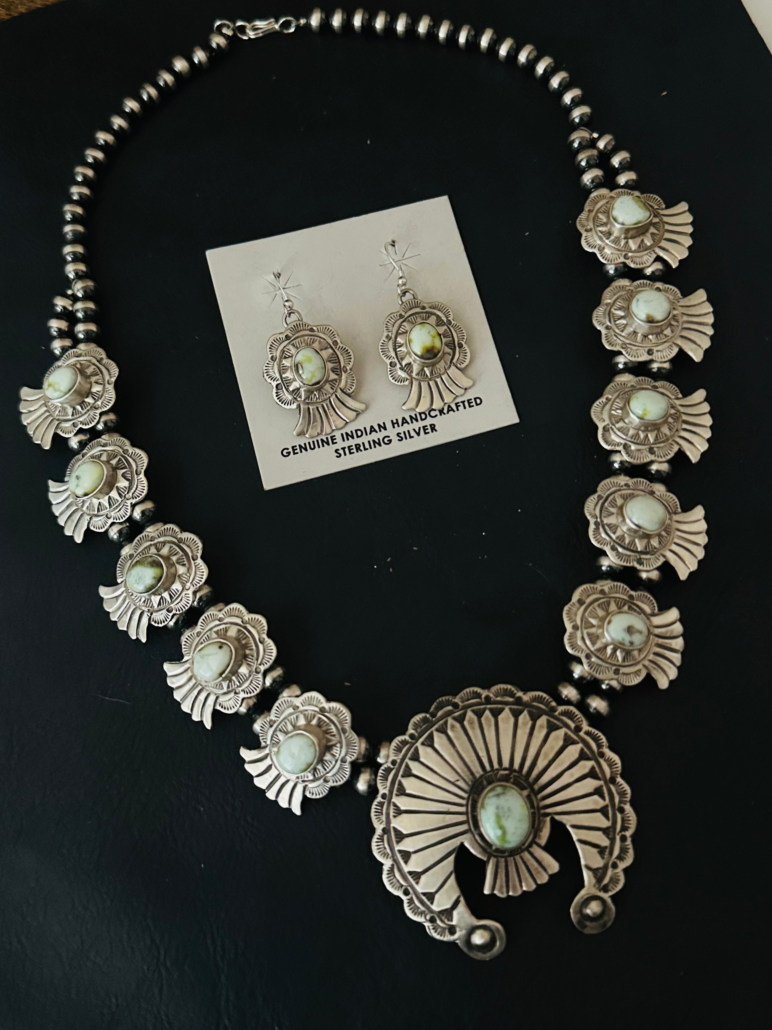 Marcella James Palomino Variscite & Sterling Silver Necklace Set