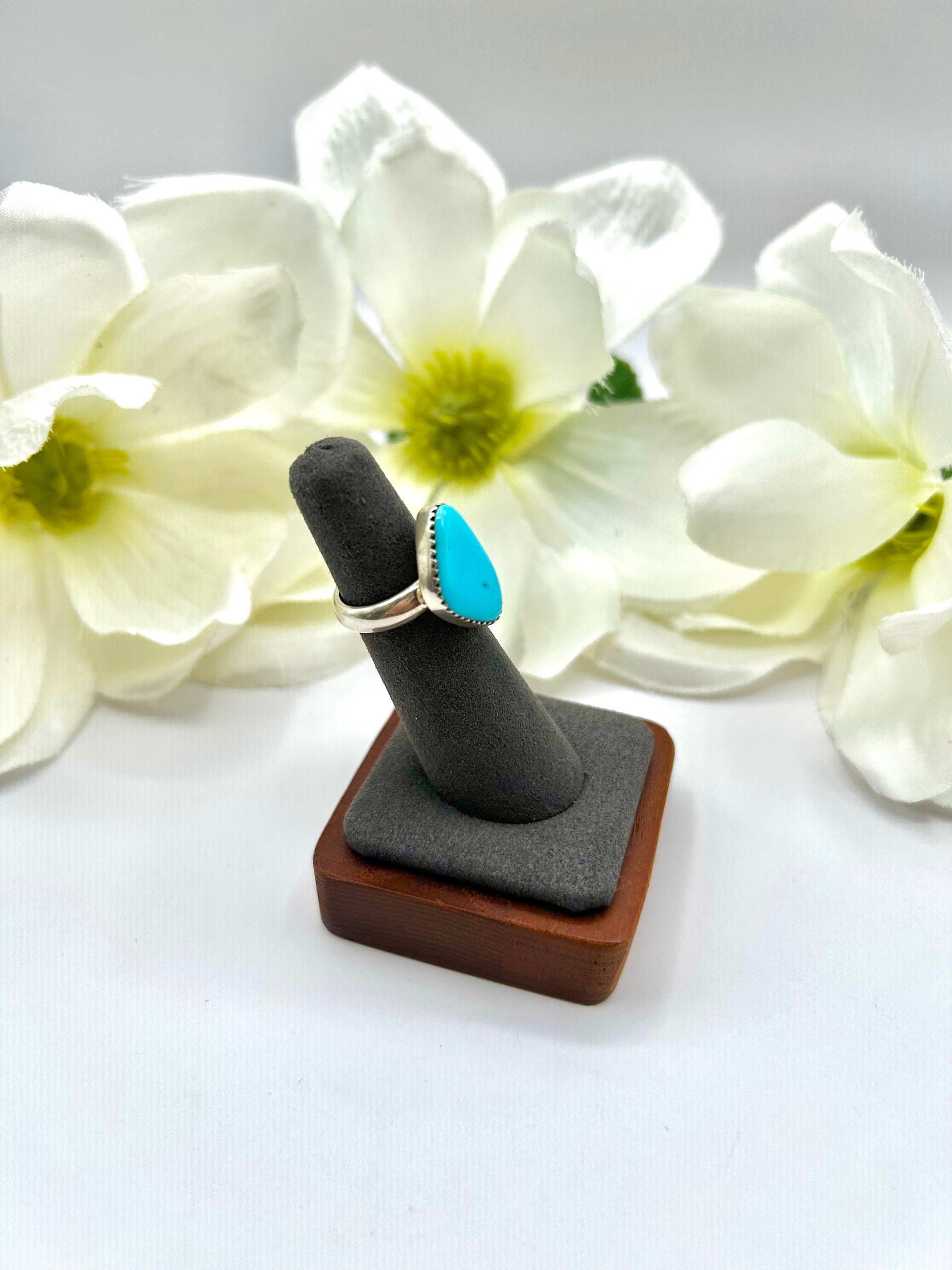 Kobe Martinez Kingman Turquoise & Sterling Silver Ring Size 4.75