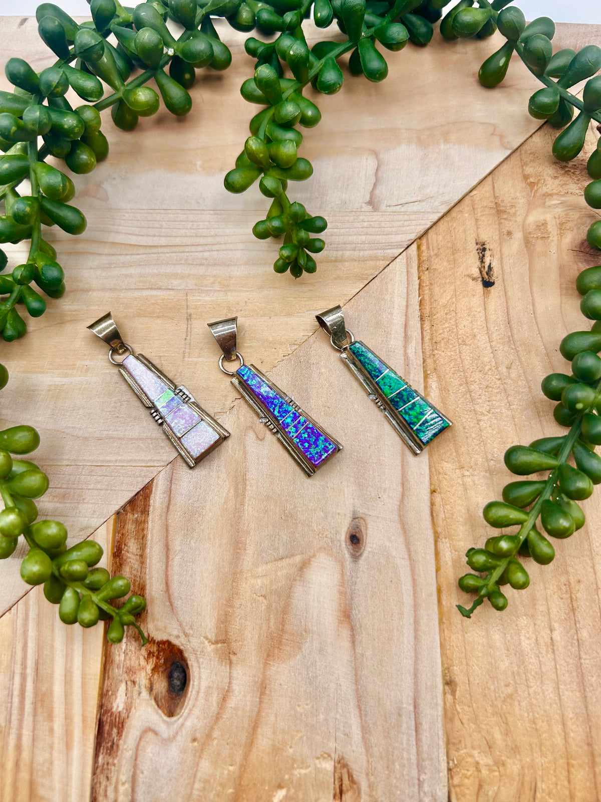 Navajo Made Opal & Sterling Silver Pendant