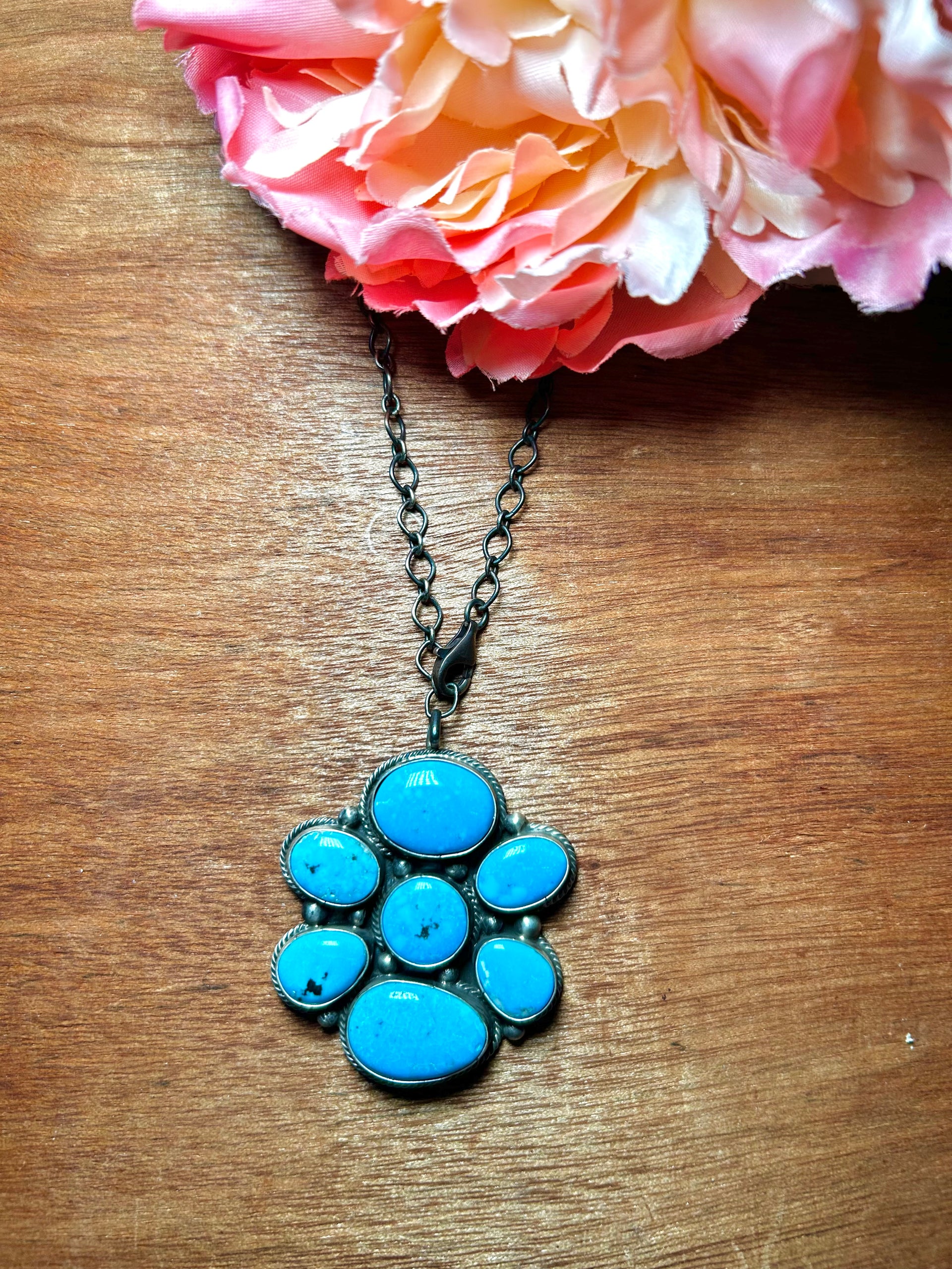 Sheila Becenti Blue Ridge Turquoise & Sterling Sliver Necklace