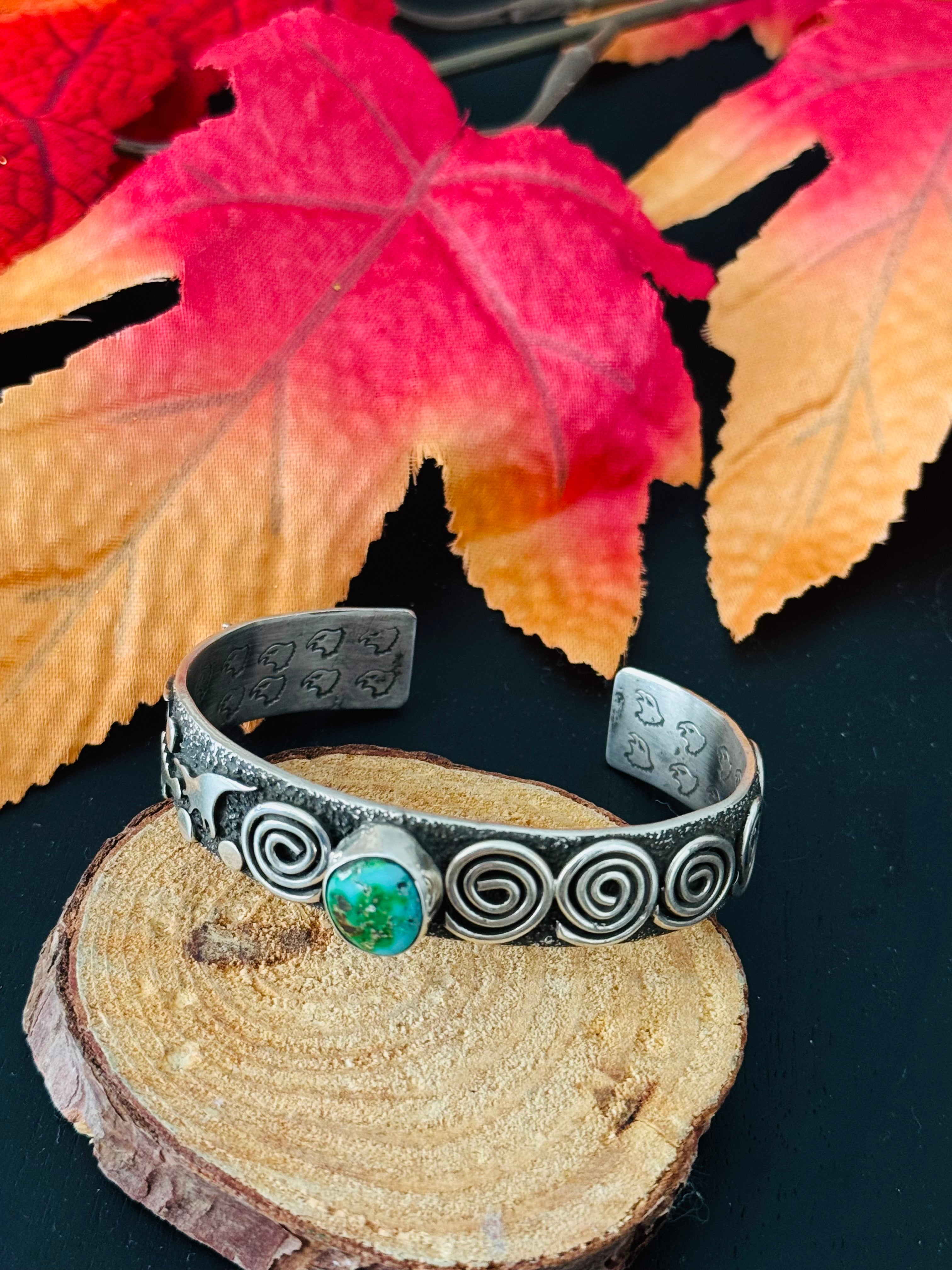 Alex Sanchez Sonoran Mountain Turquoise & Sterling Silver Cuff Bracelet