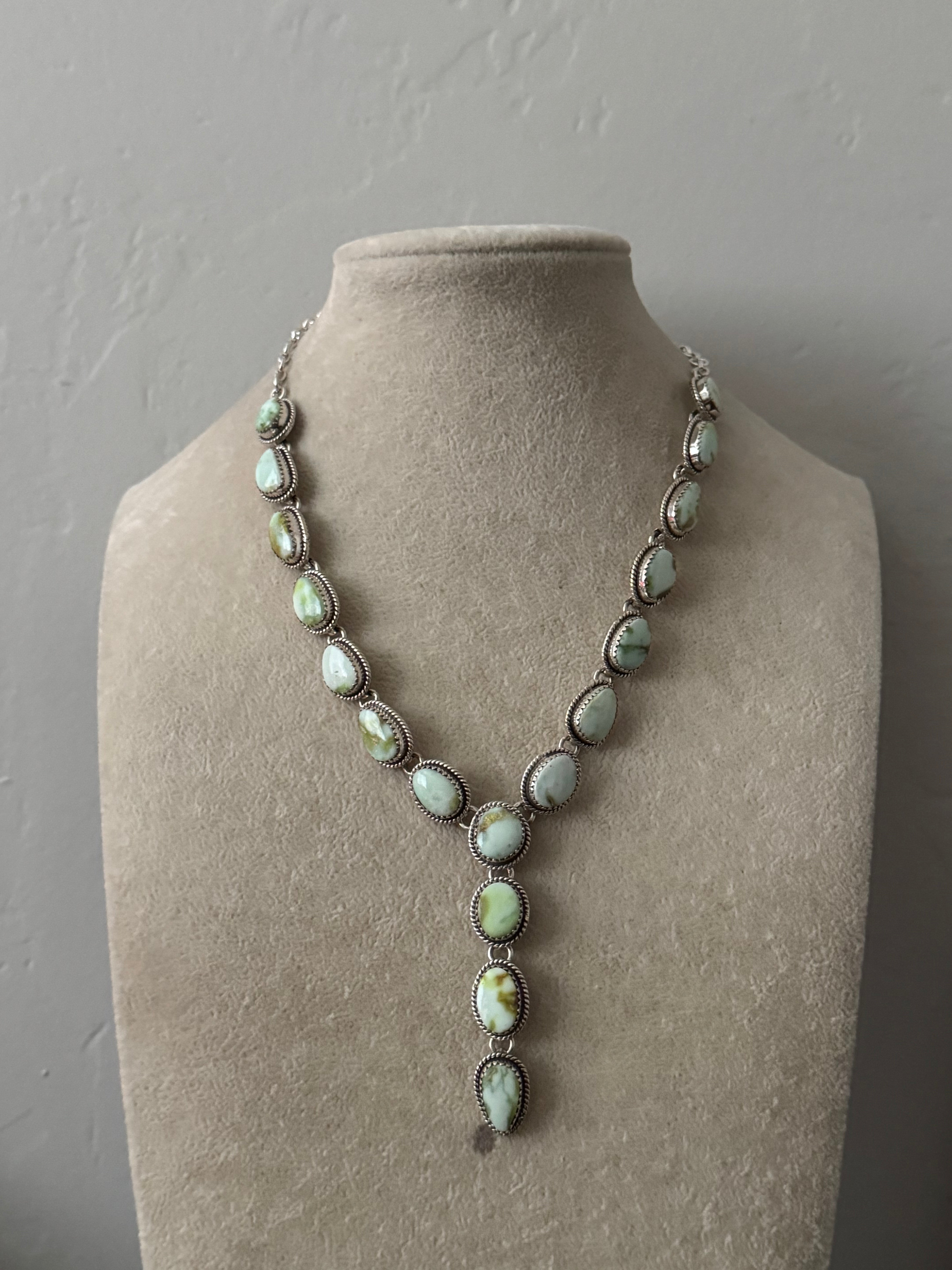 TTD Palomino Variscite & Sterling Silver Lariat Necklace