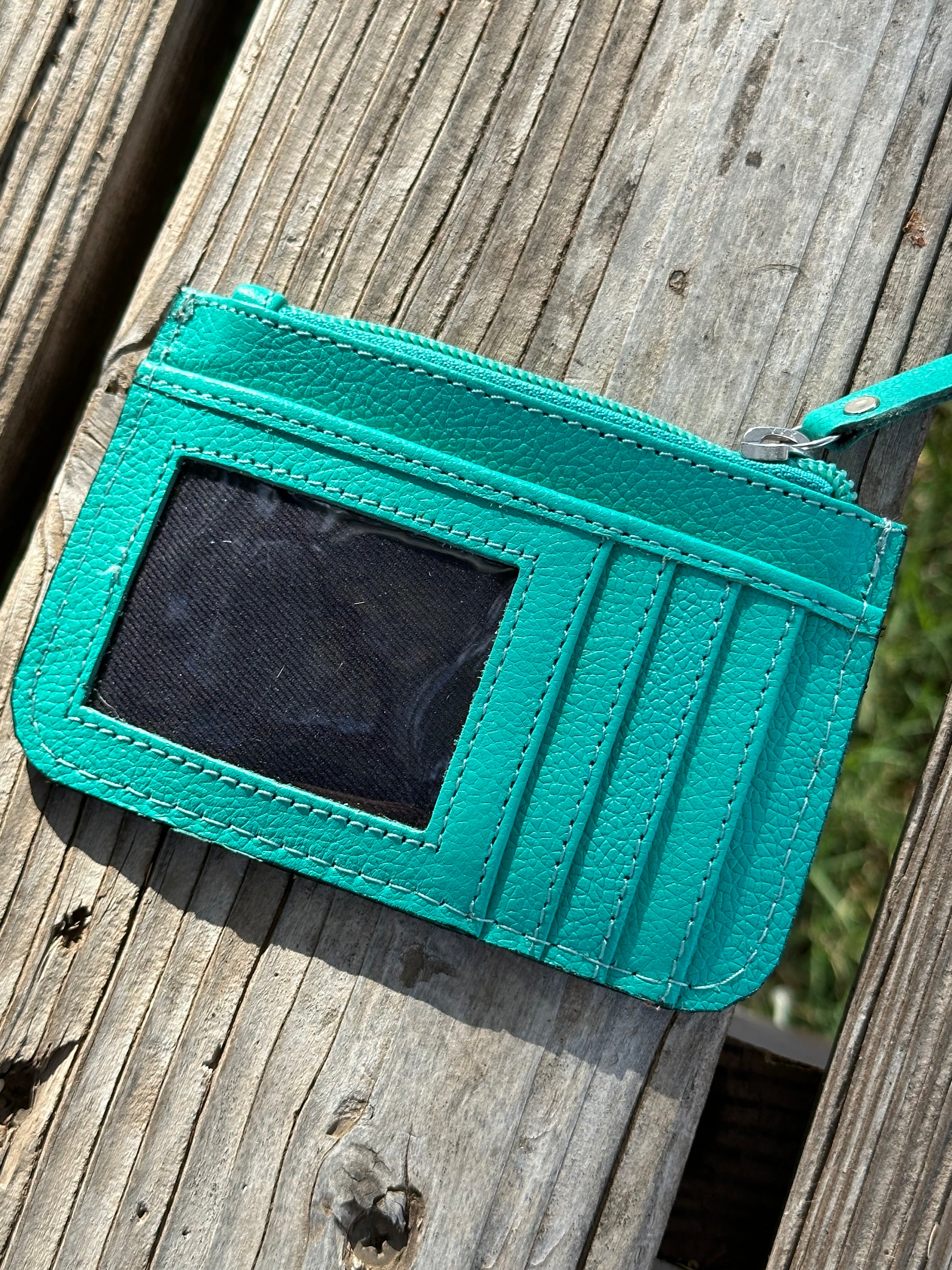 Genuine Tooled Leather Coin Bag & Card Holder