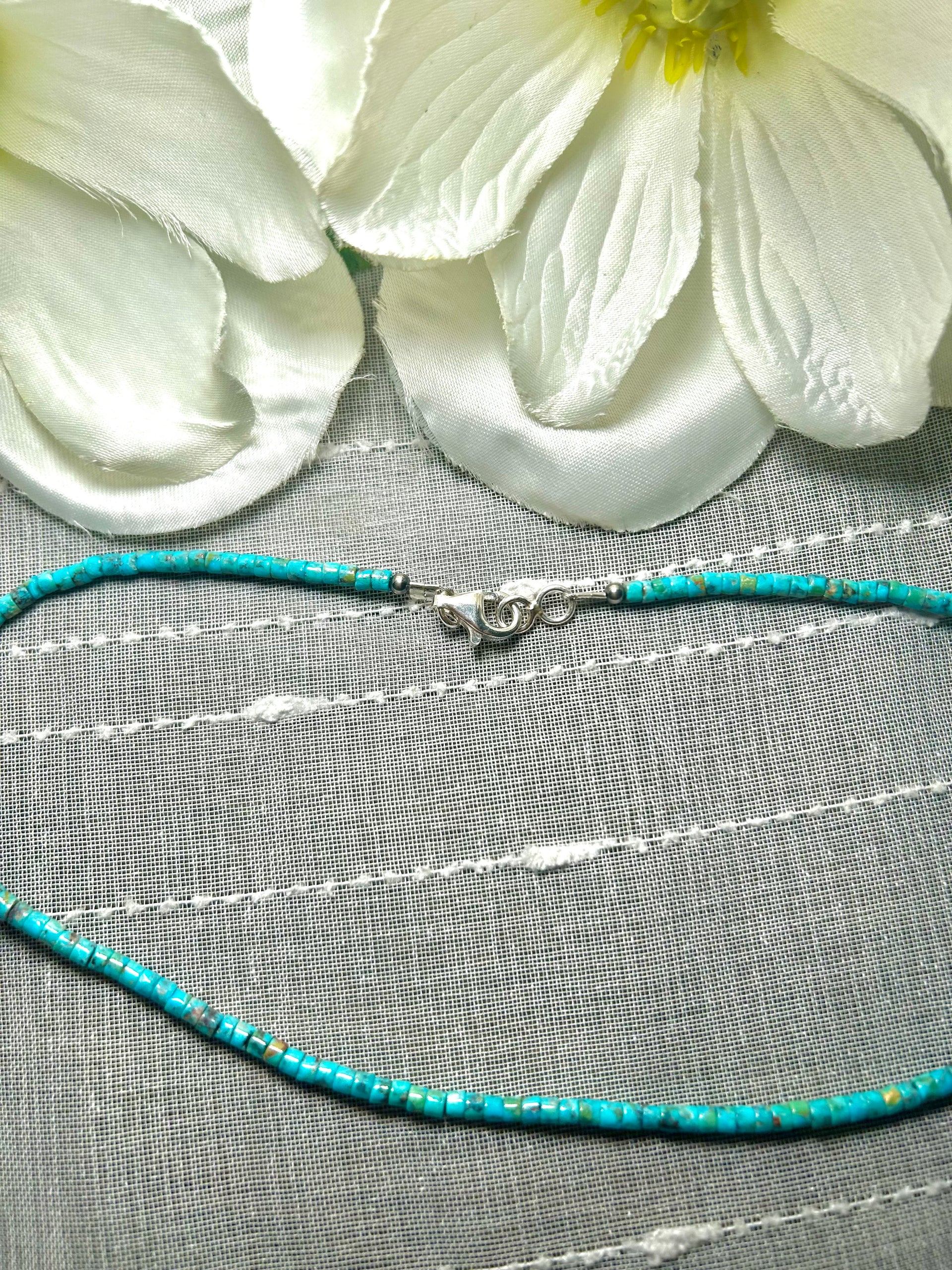 Navajo Made Strung Heshi Turquoise Necklace