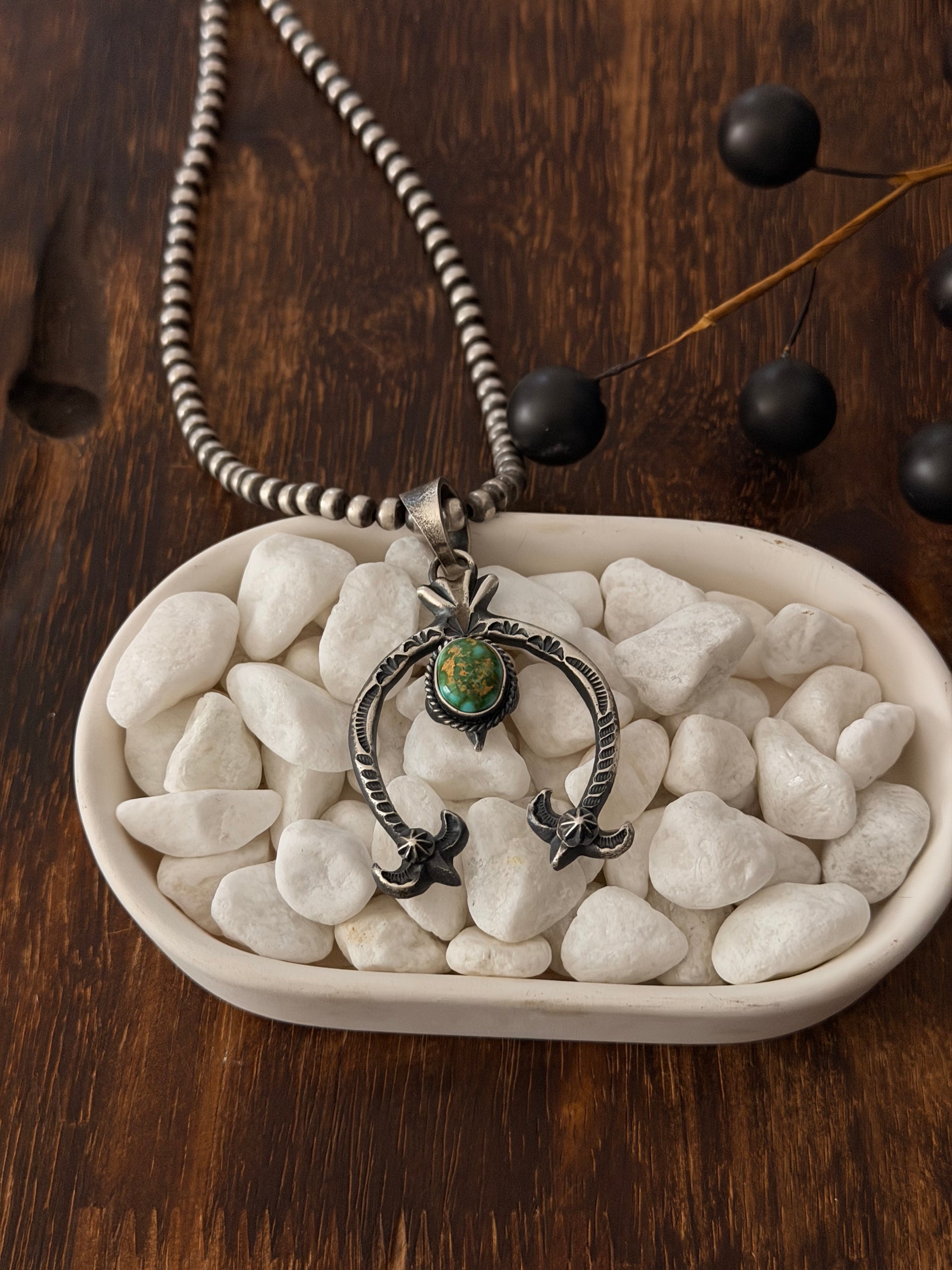 Kindale Billah Sonoran Mountain Turquoise & Sterling Silver Naja Pendant