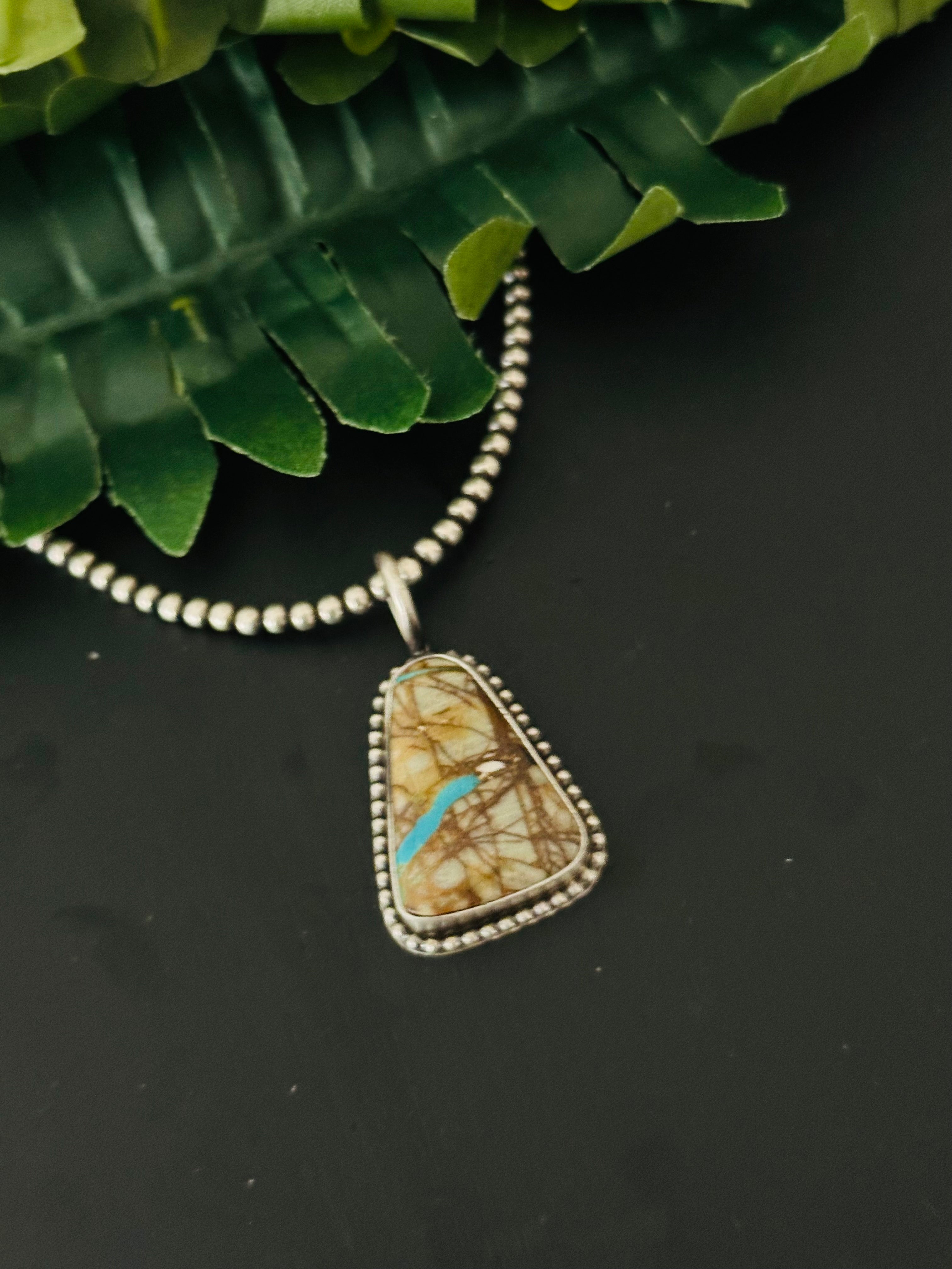 Anderson Largo Boulder Turquoise & Sterling Silver Pendant