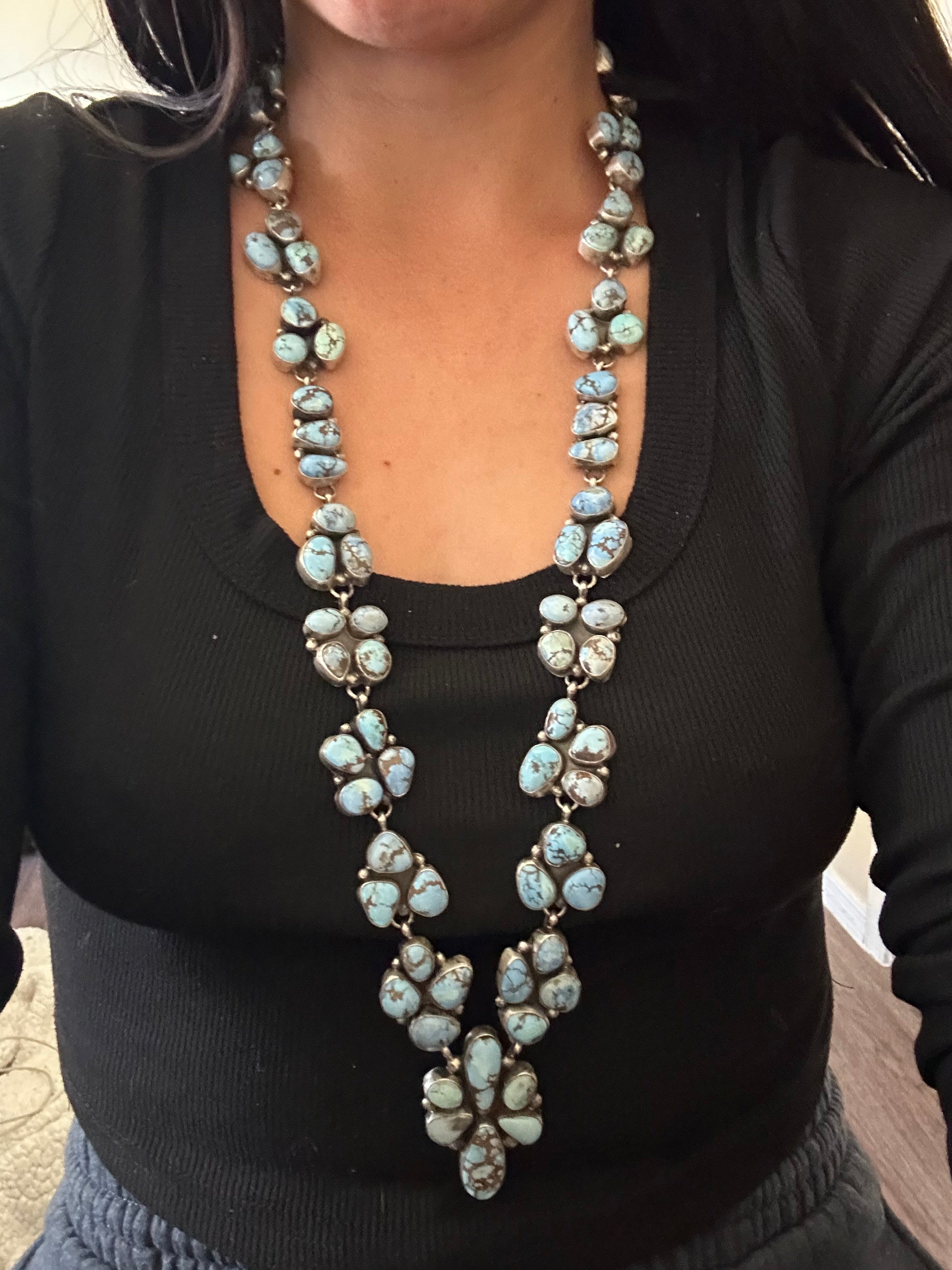 Sheila Becenti Golden Hill’s Turquoise & Sterling Silver Necklace Set