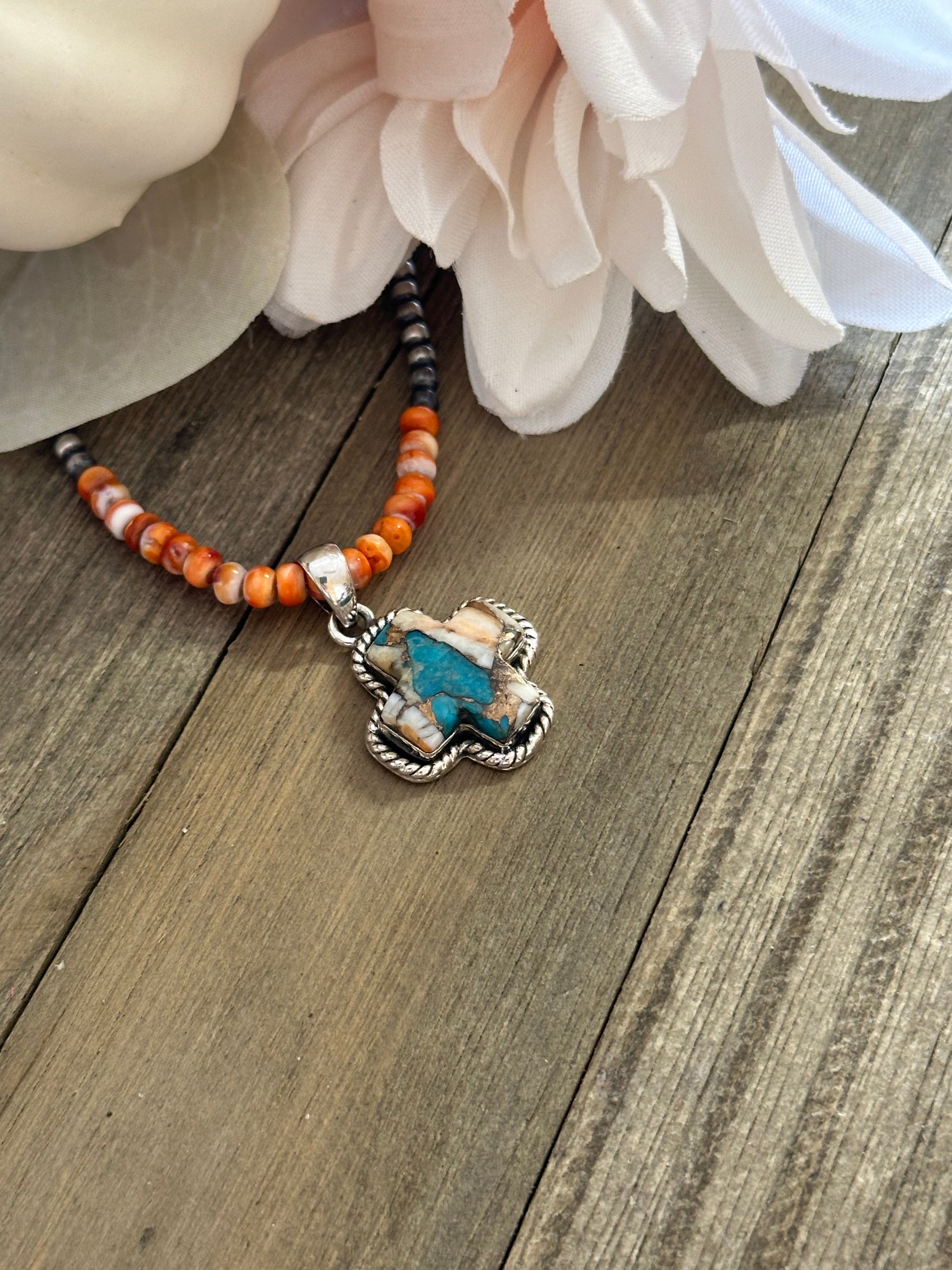 Southwest Handmade Mohave Turquoise & Sterling Silver Pendant