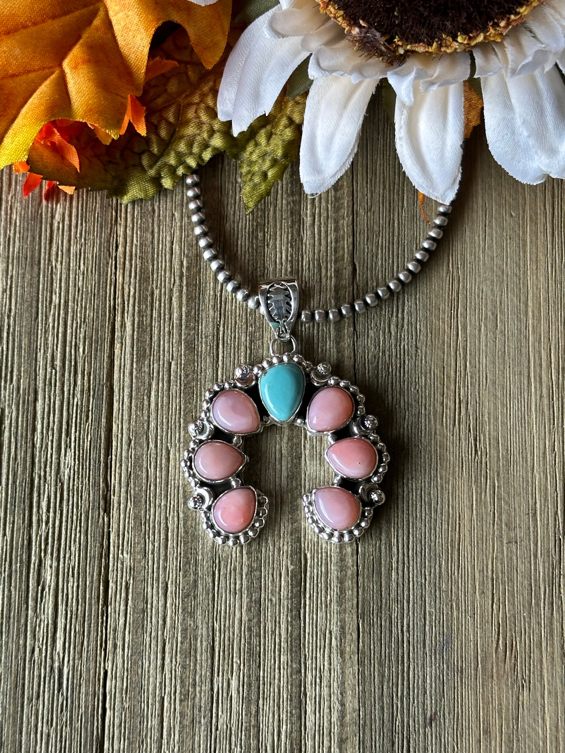 Southwest Handmade Multi Stone & Sterling Silver Naja Pendant