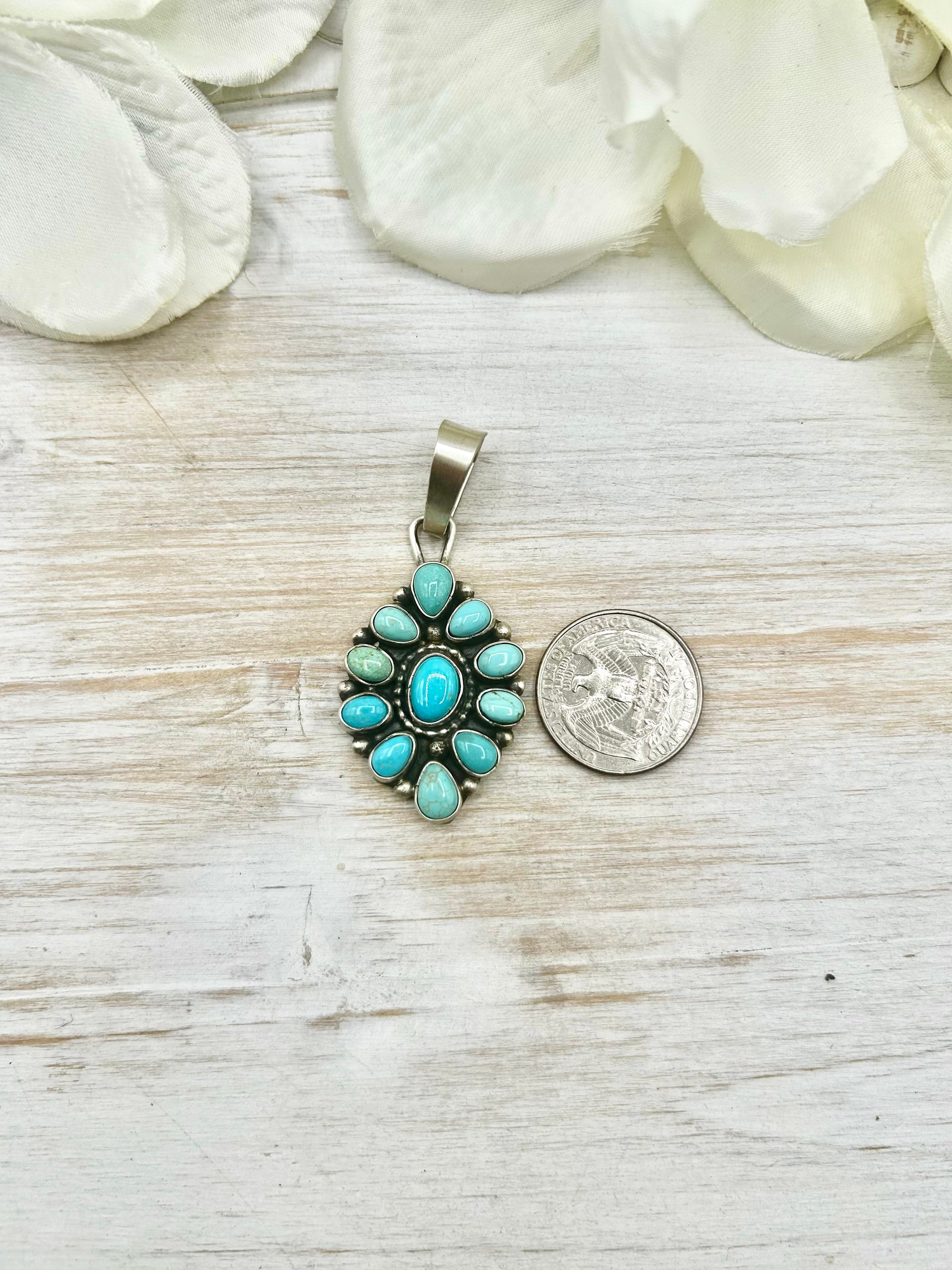 Sheila Becenti Kingman Turquoise & Sterling Silver Pendant