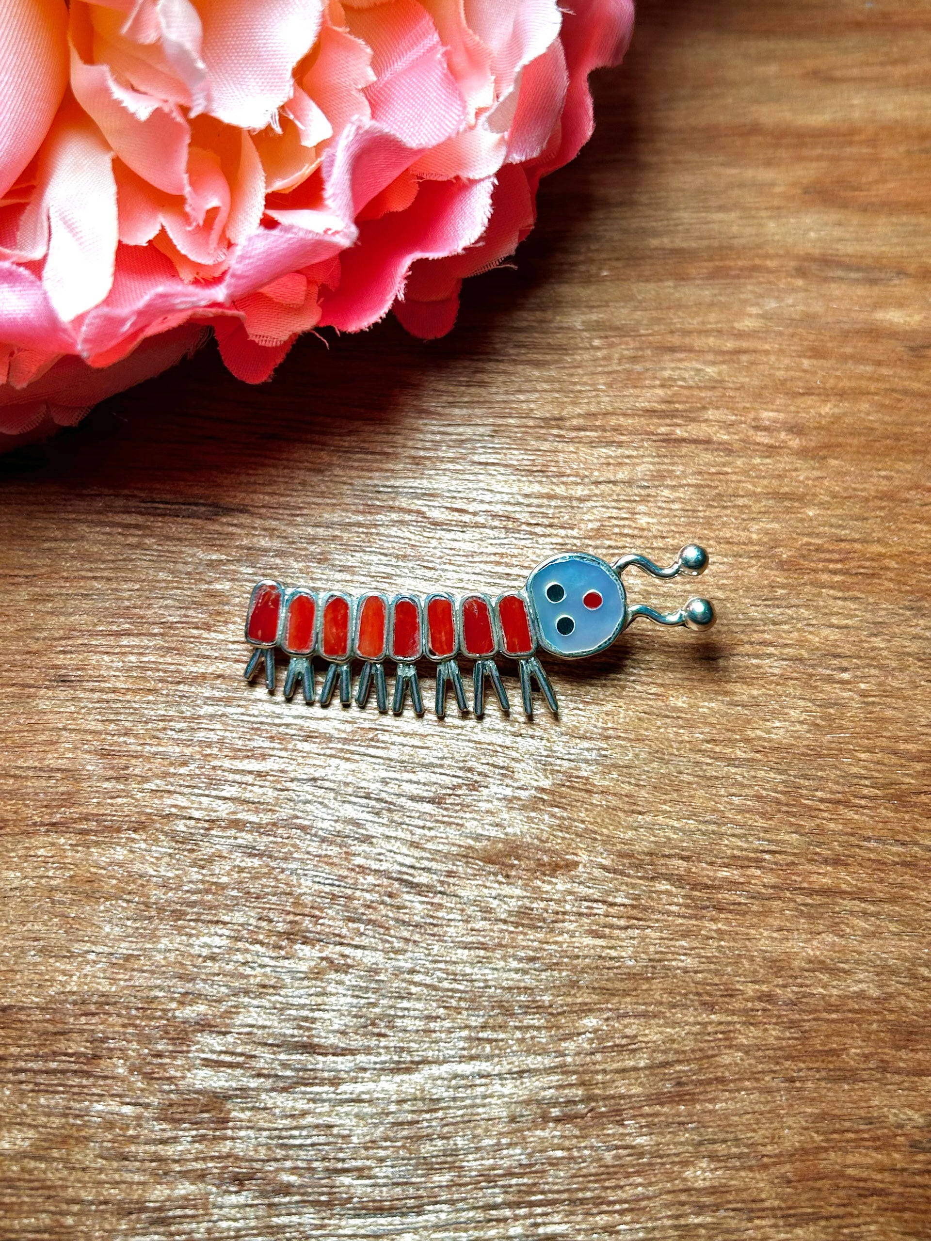 Zuni Made Multi Stone & Sterling Silver Pin