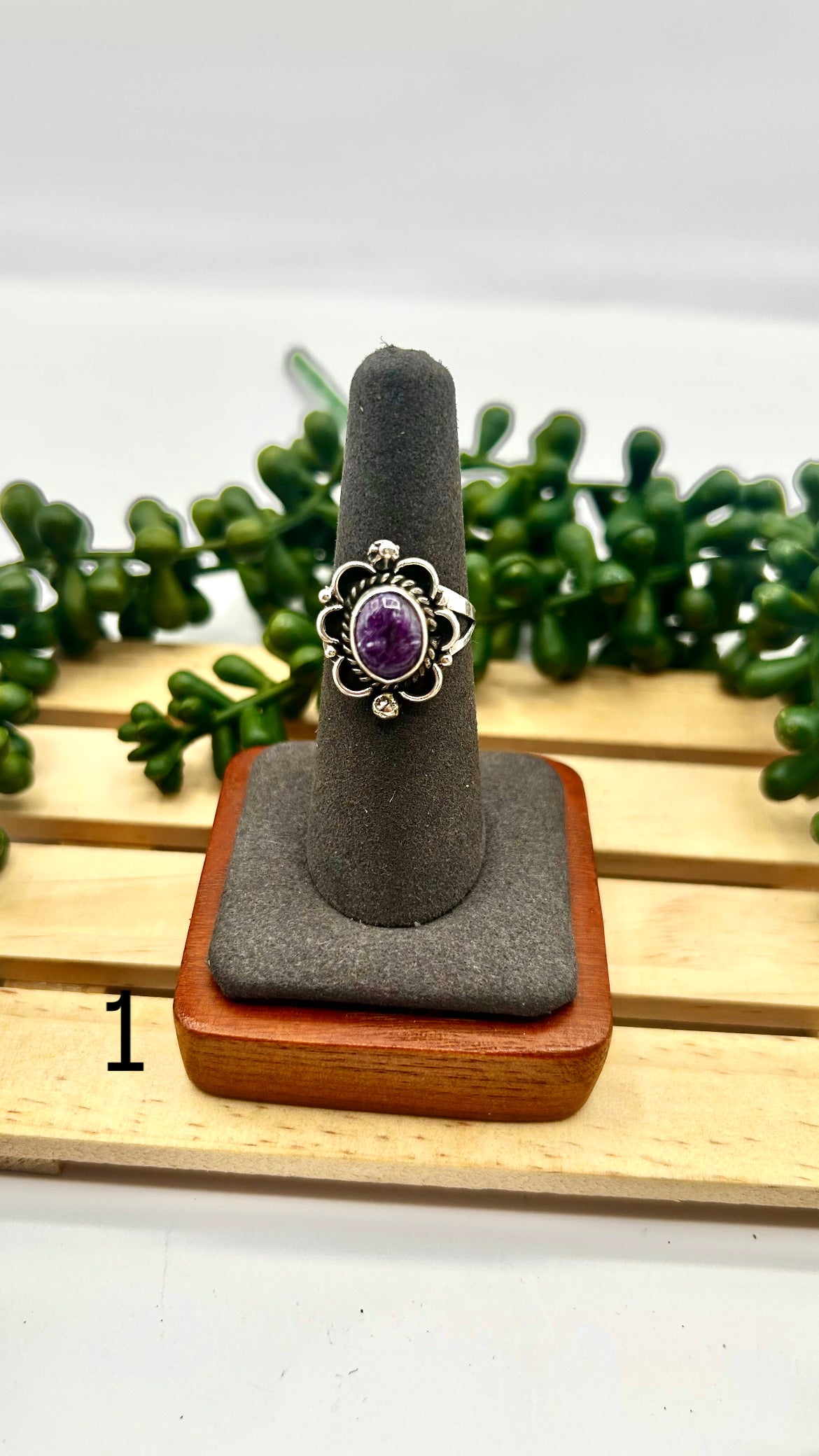 Navajo Made Charoite & Sterling Silver Ring