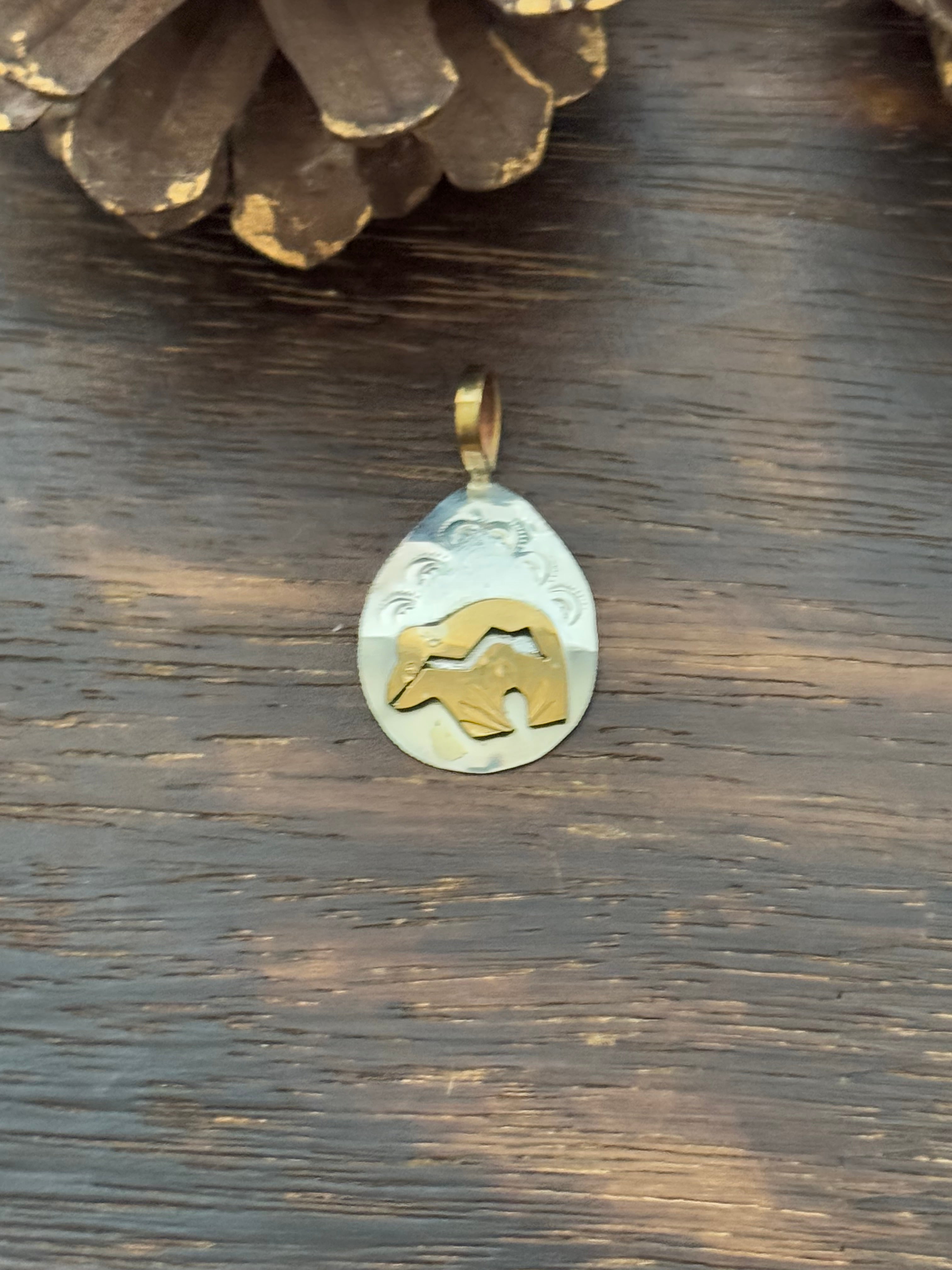 Navajo Made 12K Gold Filled & Sterling Silver Pendant