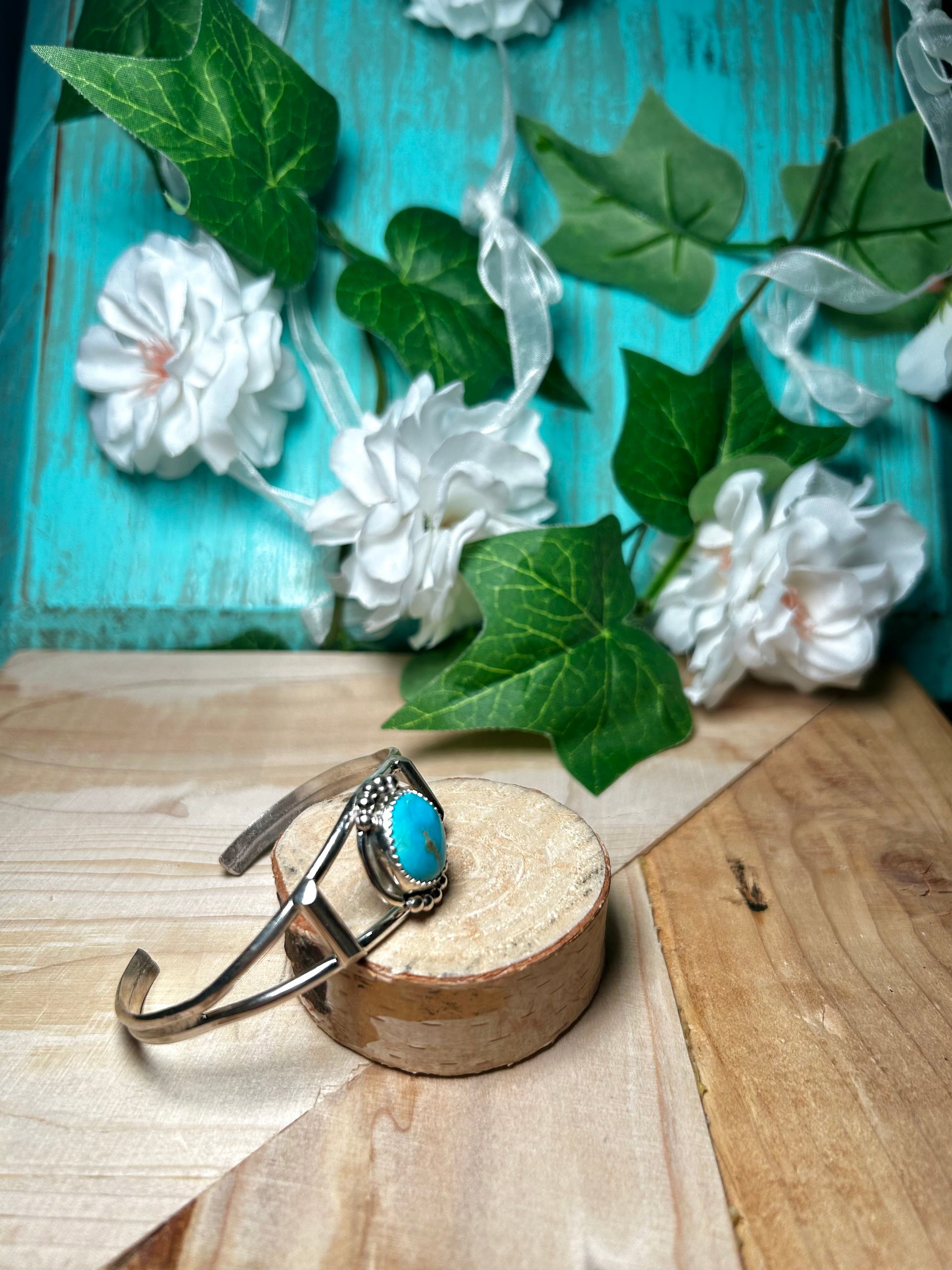 Navajo Kingman Turquoise & Sterling Silver Cuff Bracelet