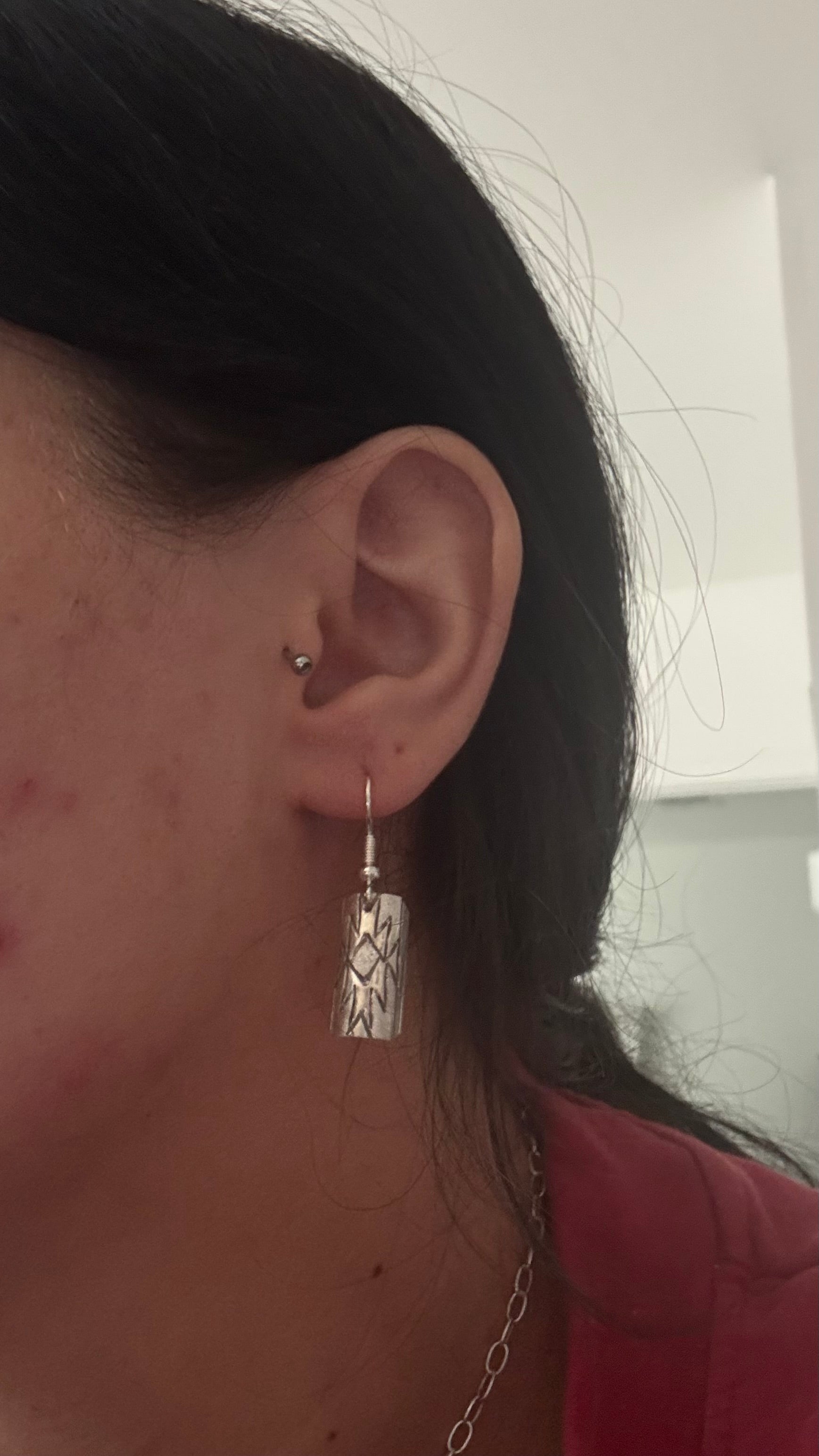 Navajo Made Sterling Silver Dangle Earrings