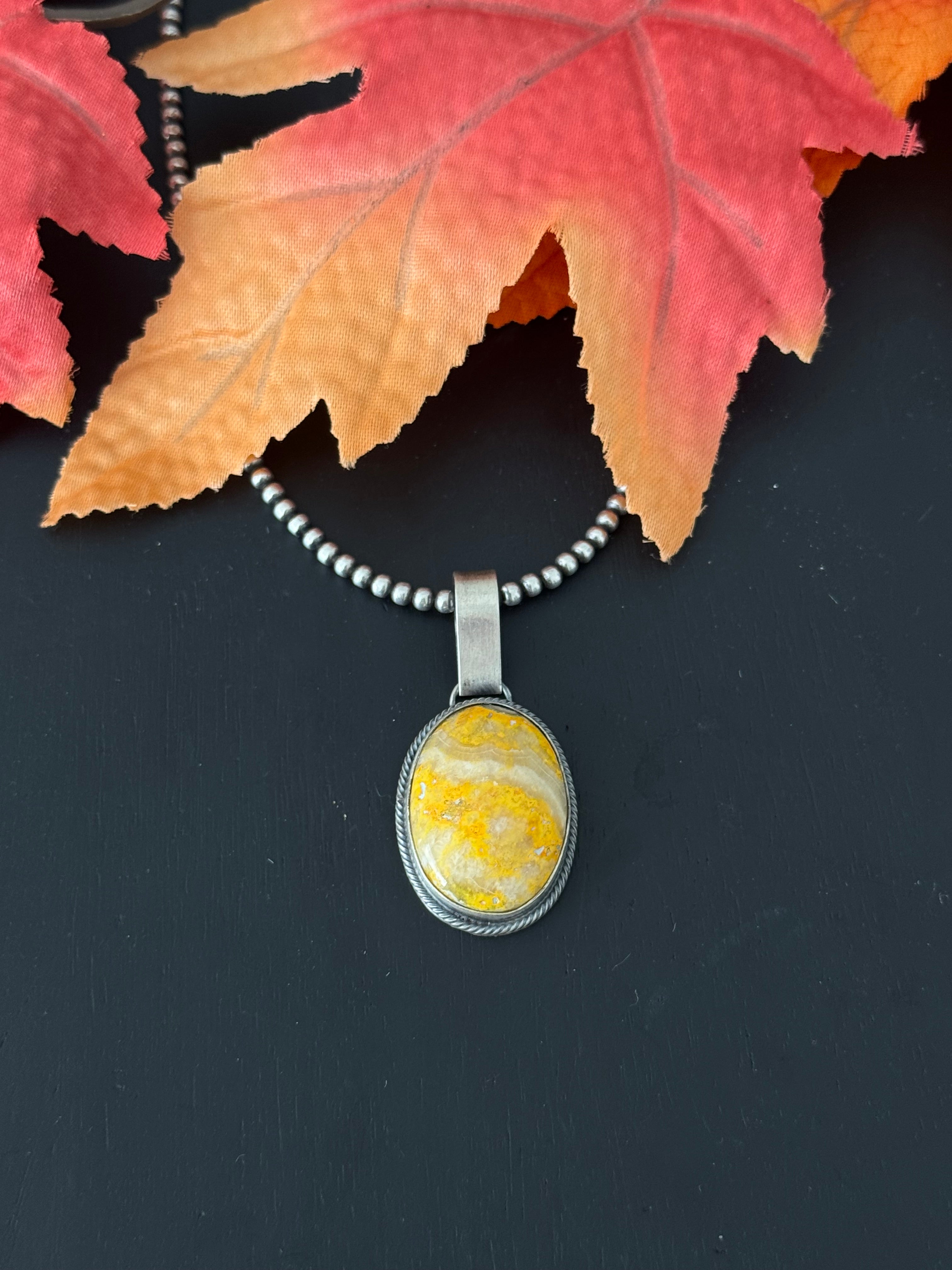 Sheryl Martinez Bumblebee Jasper & Sterling Silver Pendant