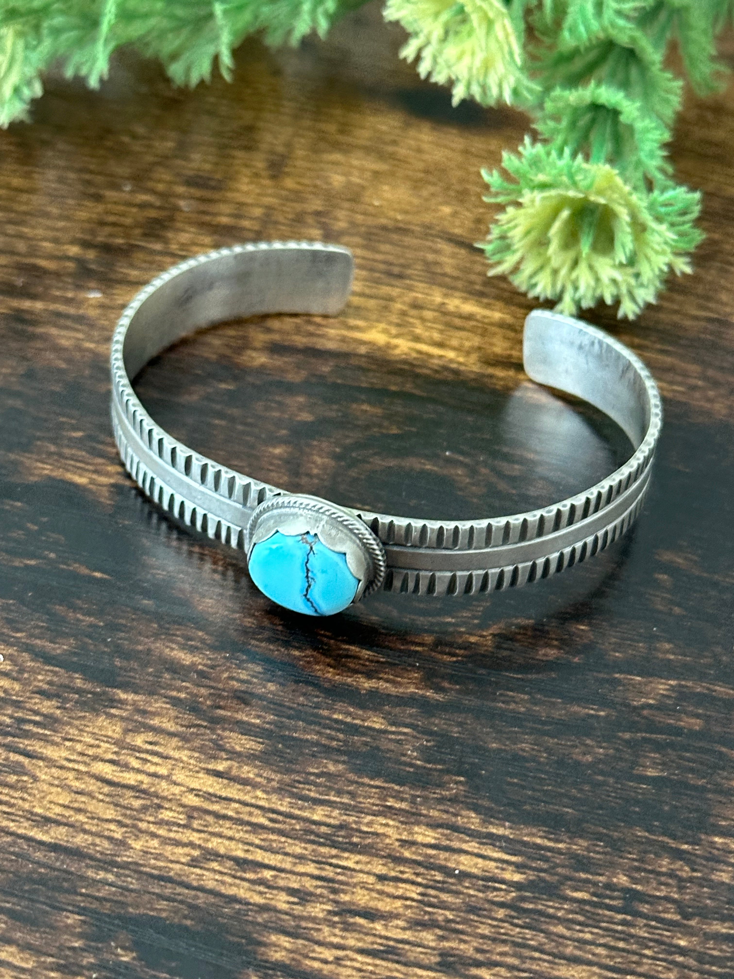 Tillie John Golden Hill’s Turquoise & Sterling Silver Cuff Bracelets