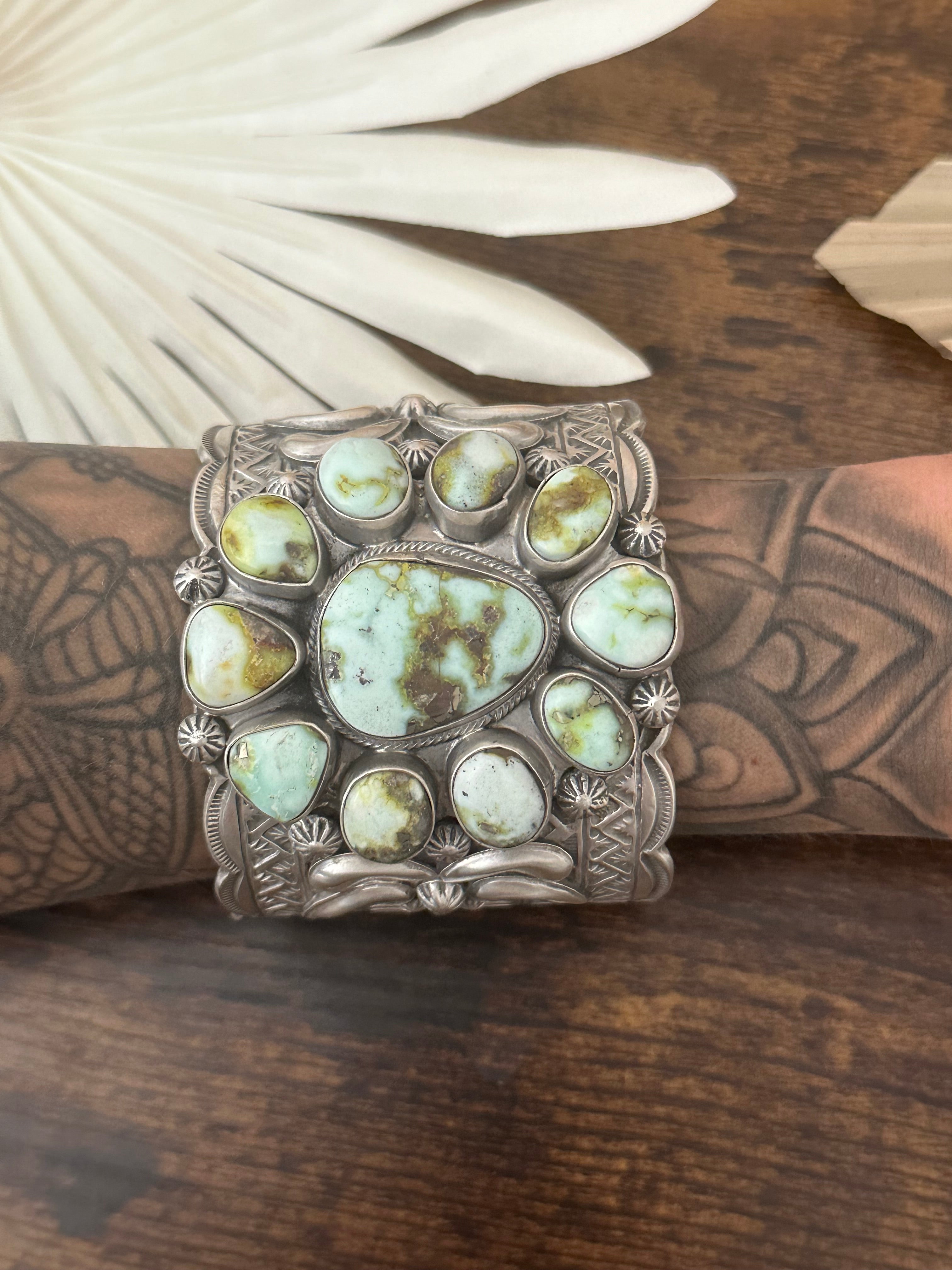 Tillie John Palomino Variscite and Sterling Silver Cuff Bracelet