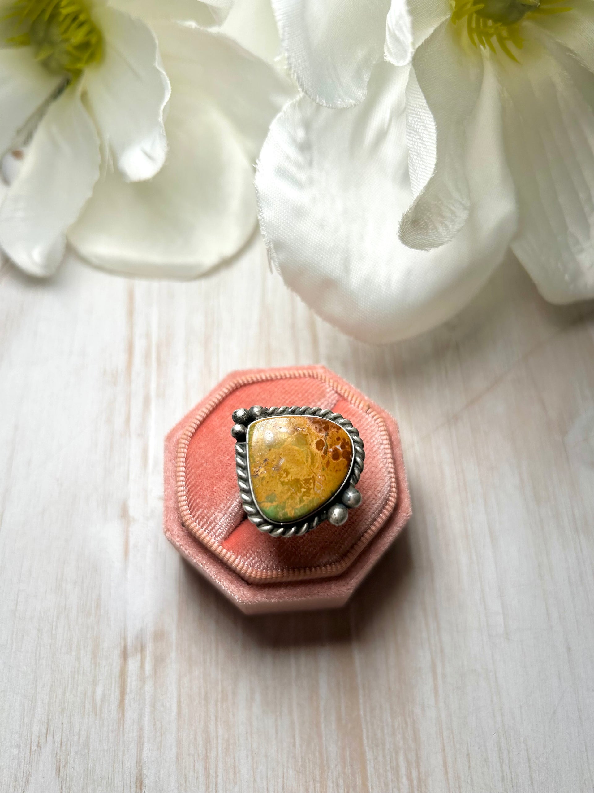 Zachariah David Evans Turquoise & Sterling Silver Adjustable Ring