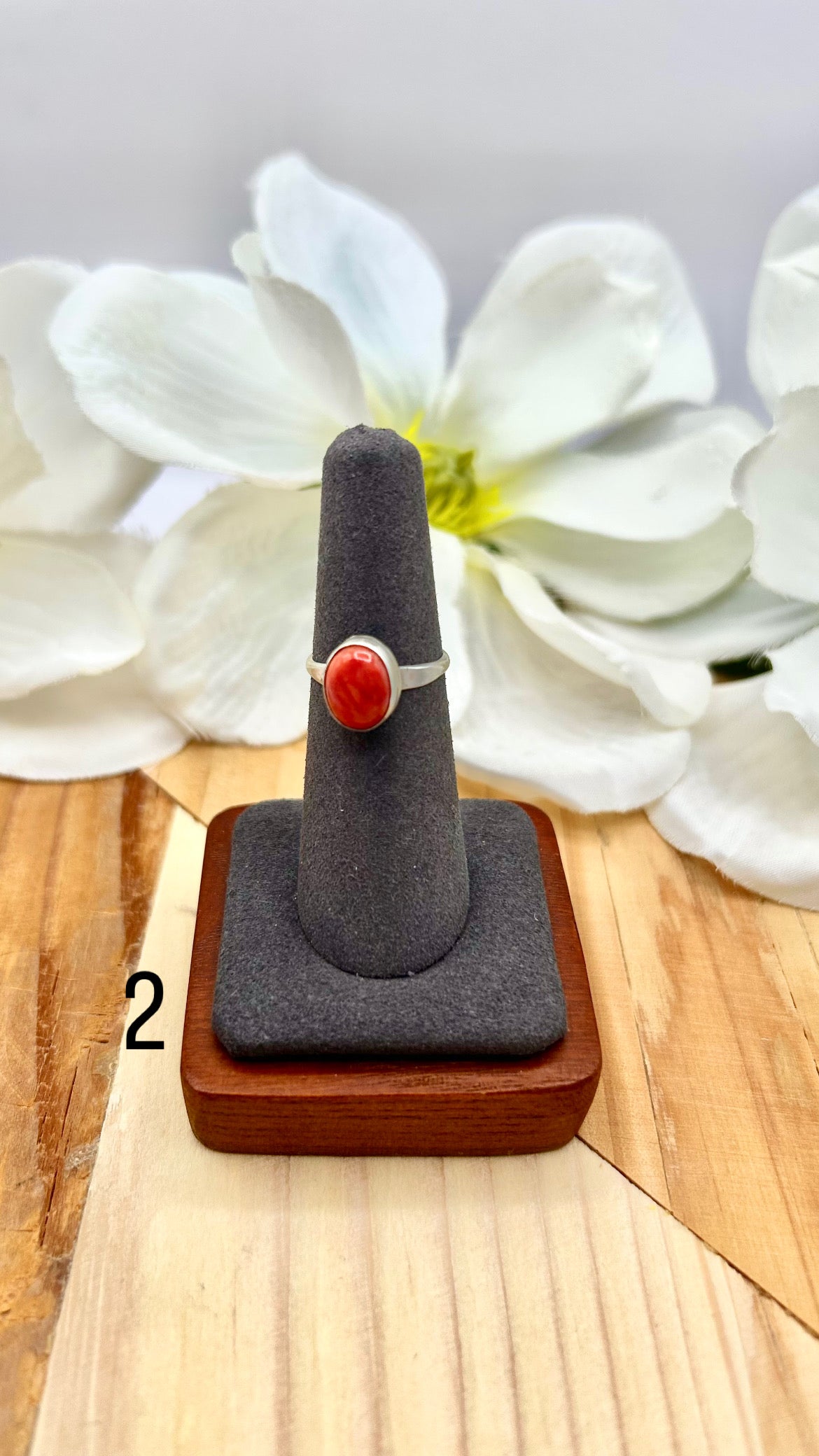 Navajo Made Spiny Oyster & Sterling Silver Ring