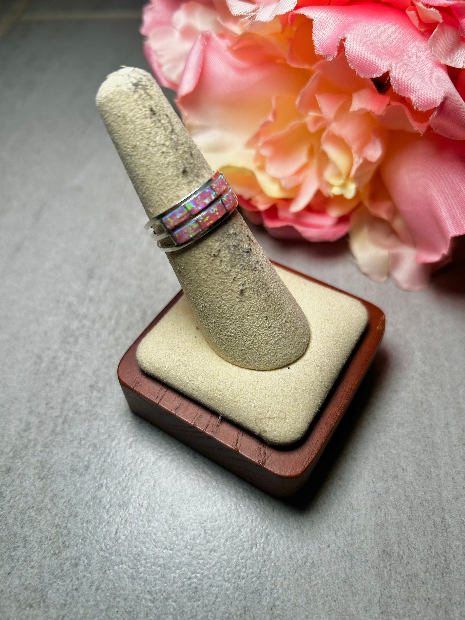 Navajo Made Opal & Sterling Silver Ring