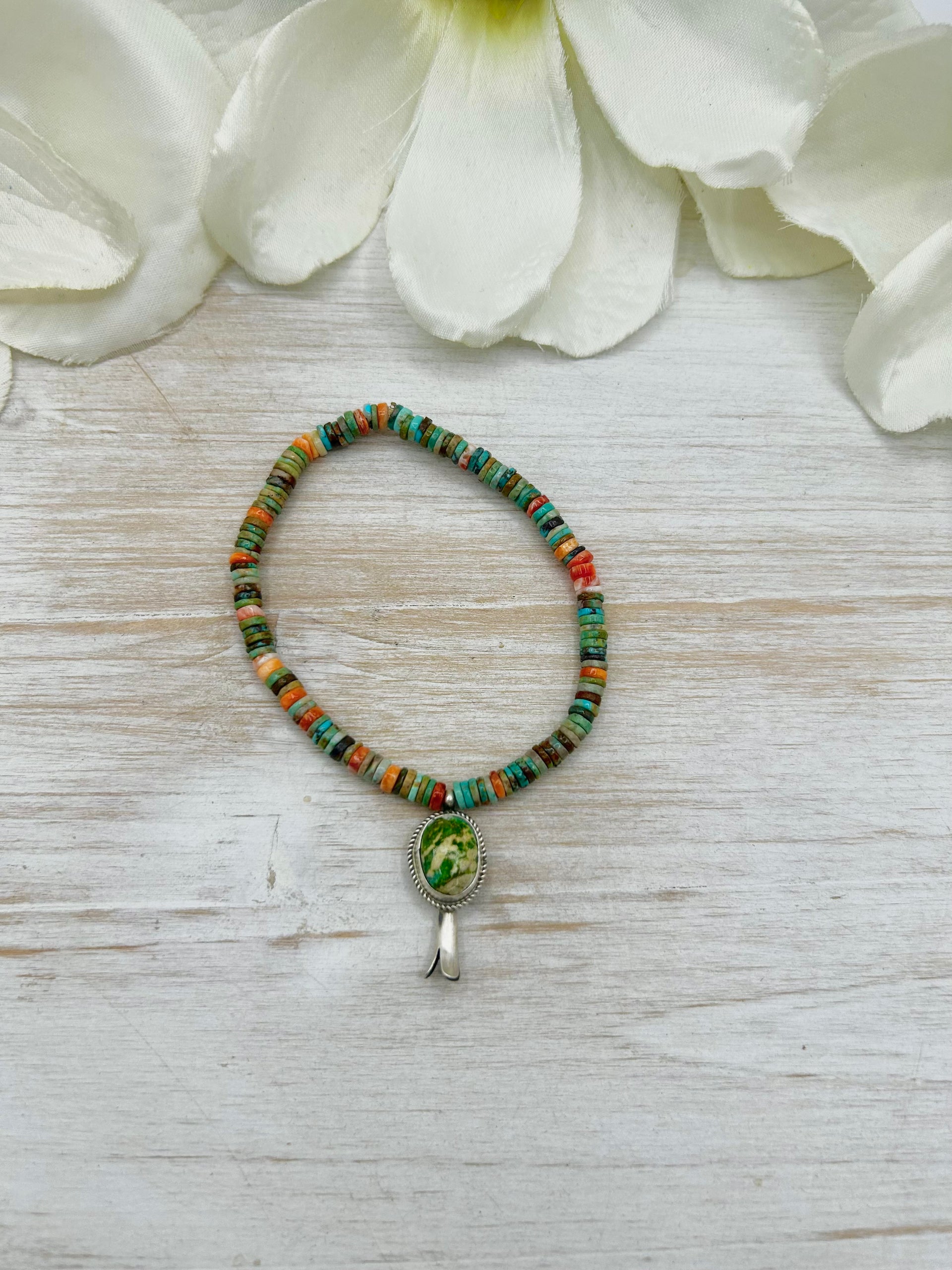 George Rios Multi Stone & Sterling Silver Stretchy Bracelet