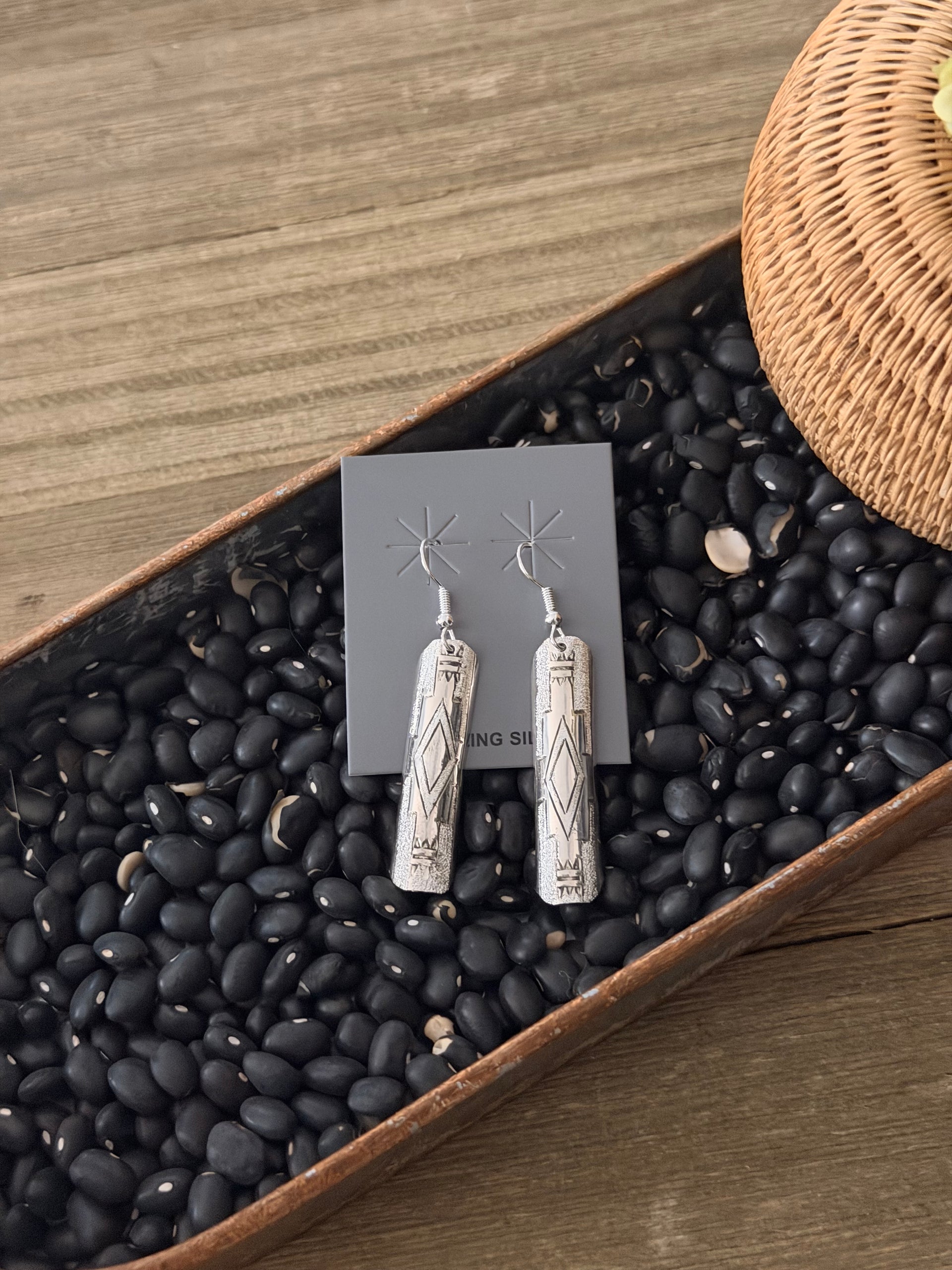 Navajo Made Sterling Silver Dangle Earrings