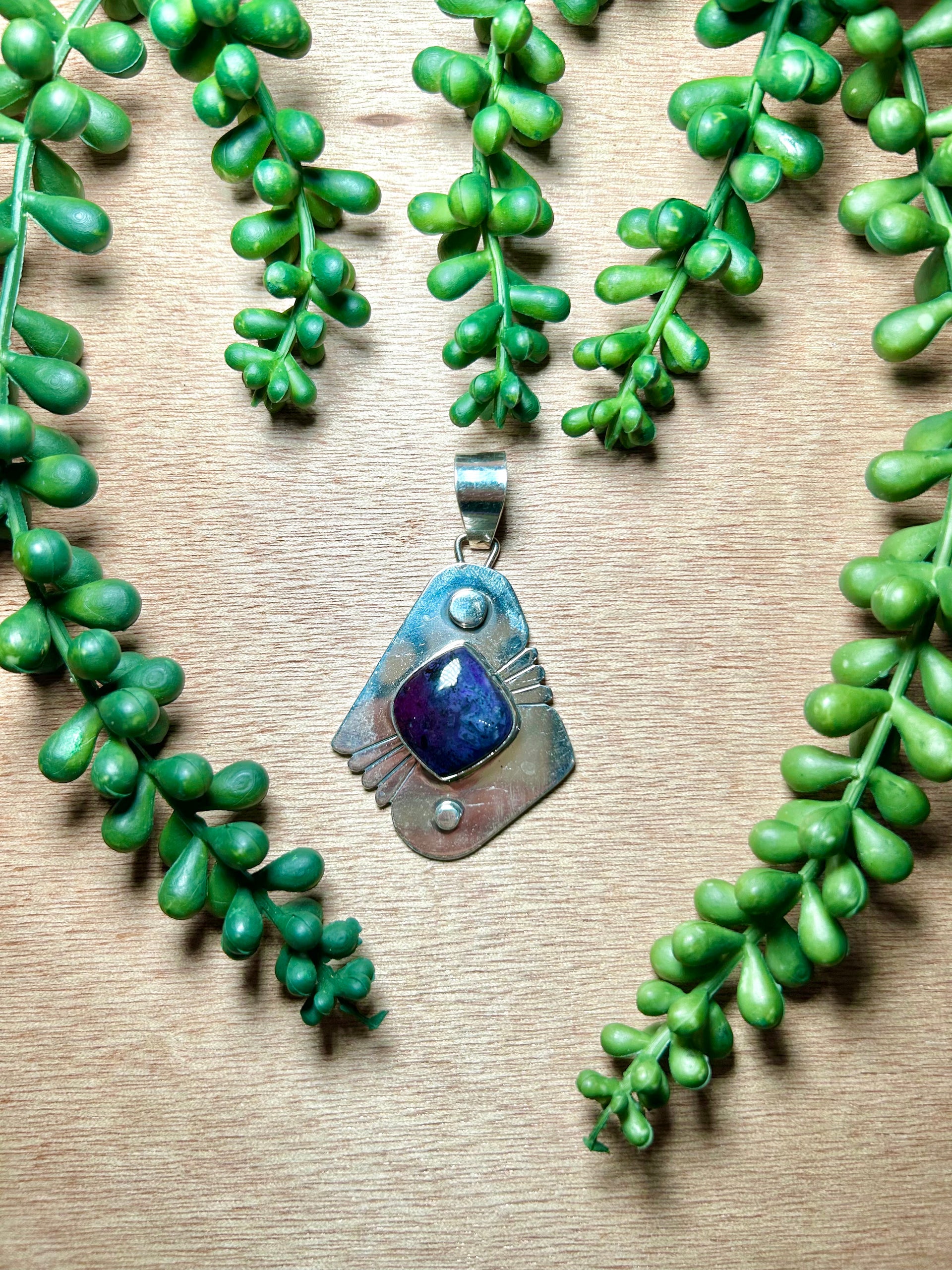 Navajo Made Sngilite  & Sterling Silver Pendant