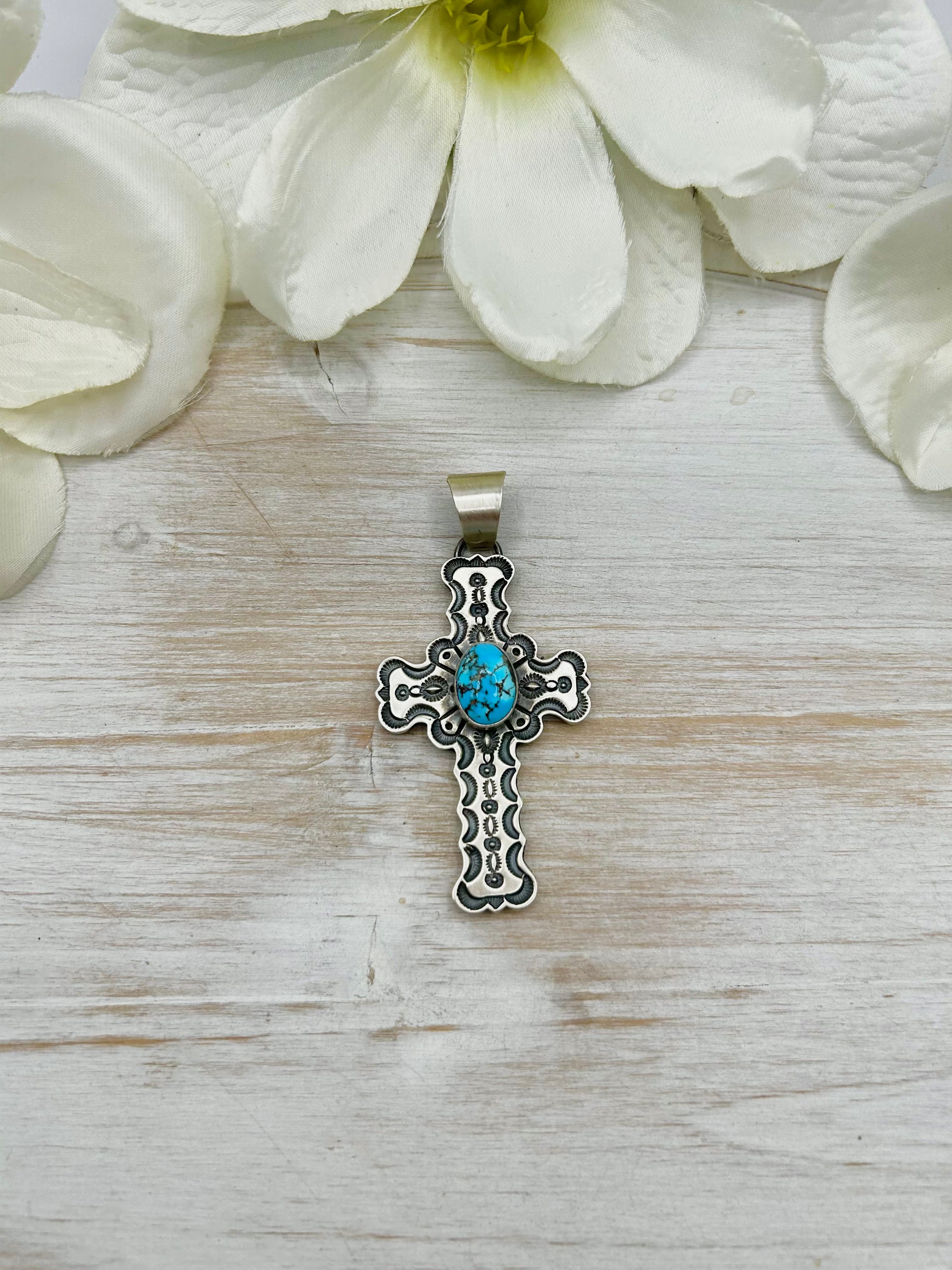 Jereme Delgarito Golden Hill Turquoise & Sterling Silver Pendant