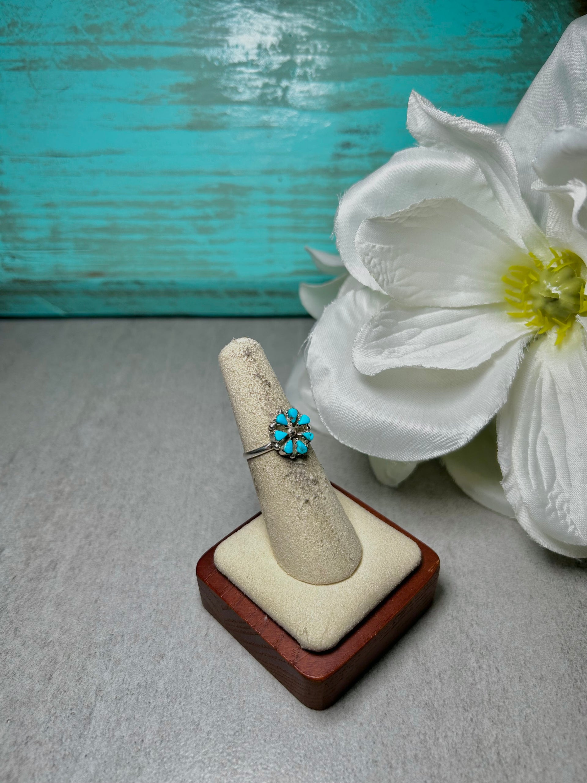 Zuni Made Kingman Turquoise & Sterling Silver Ring