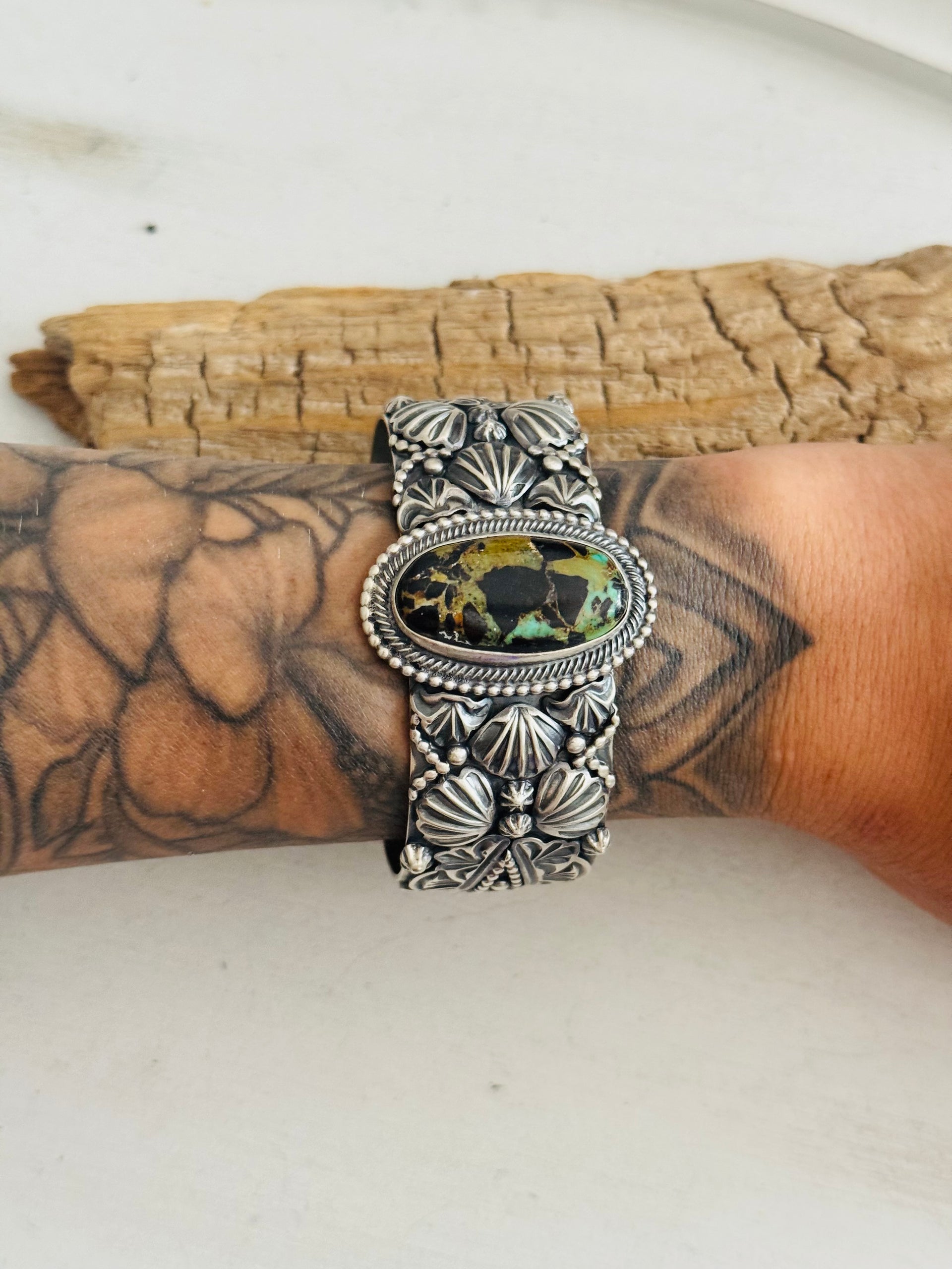 Randy Boyd Black Jack Turquoise & Sterling Silver Cuff Bracelet
