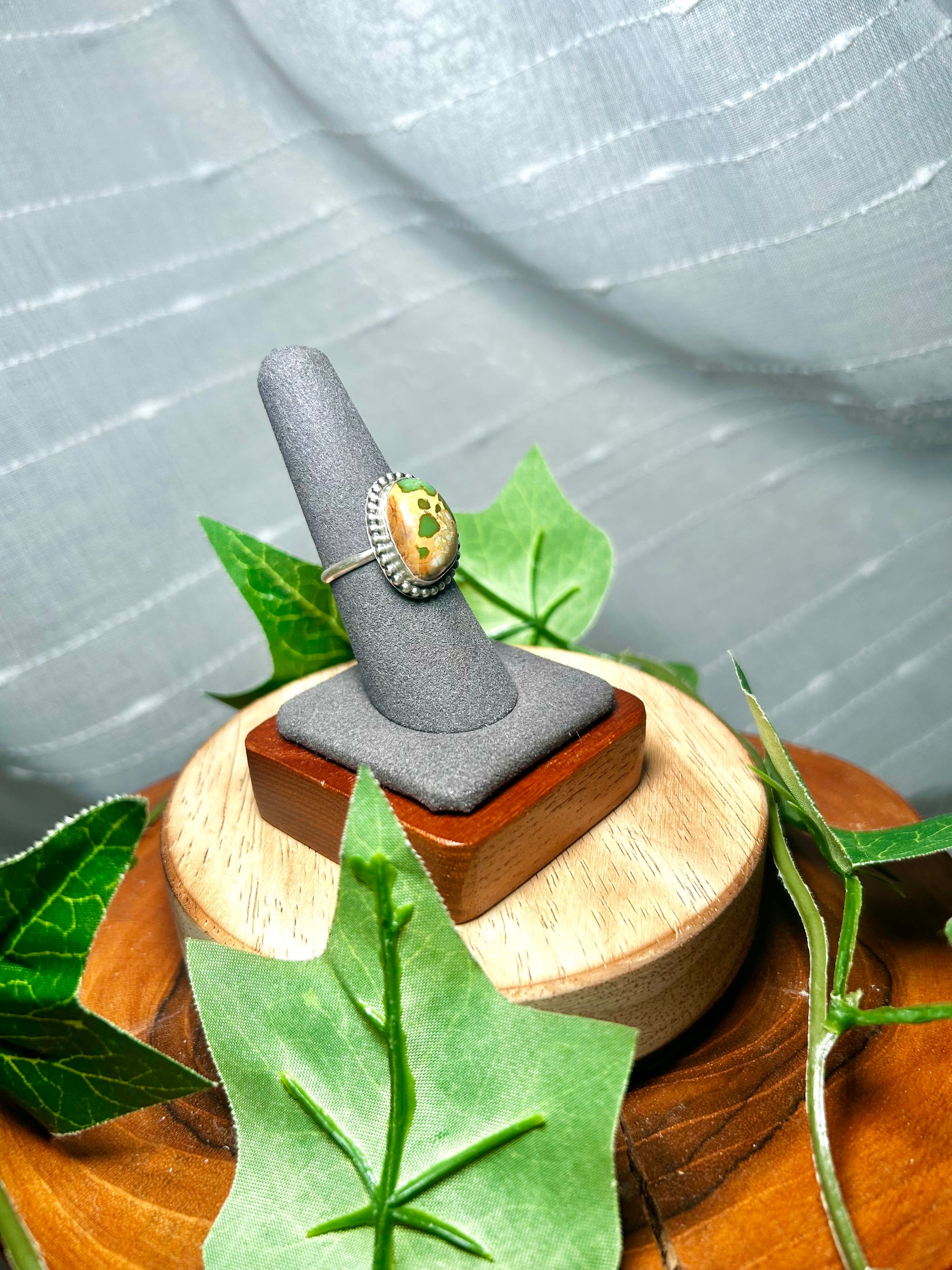 Navajo Made Royston Turquoise & Sterling Silver Ring Size 8