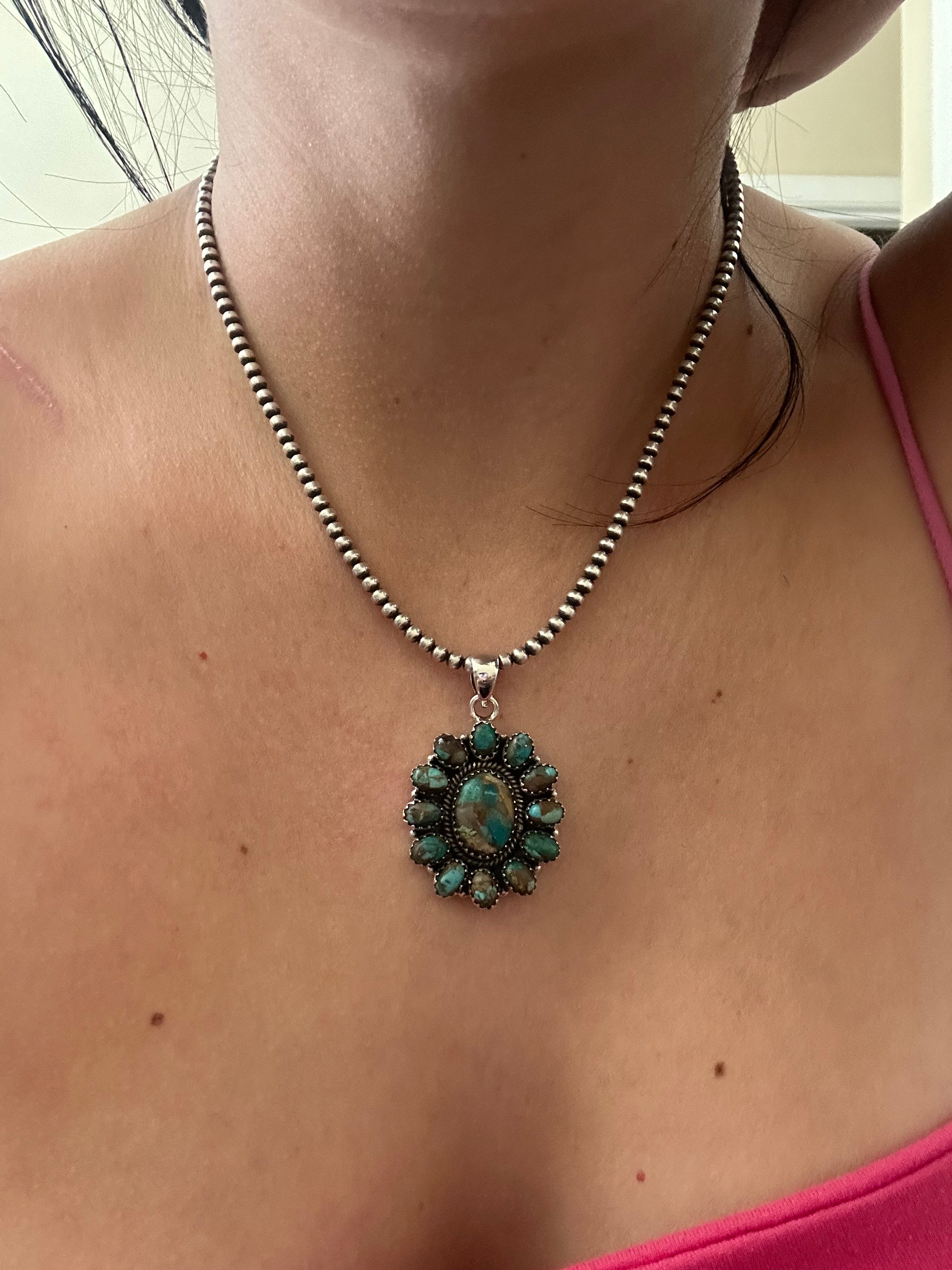 Southwest Handmade Sterling Silver Cluster Pendant