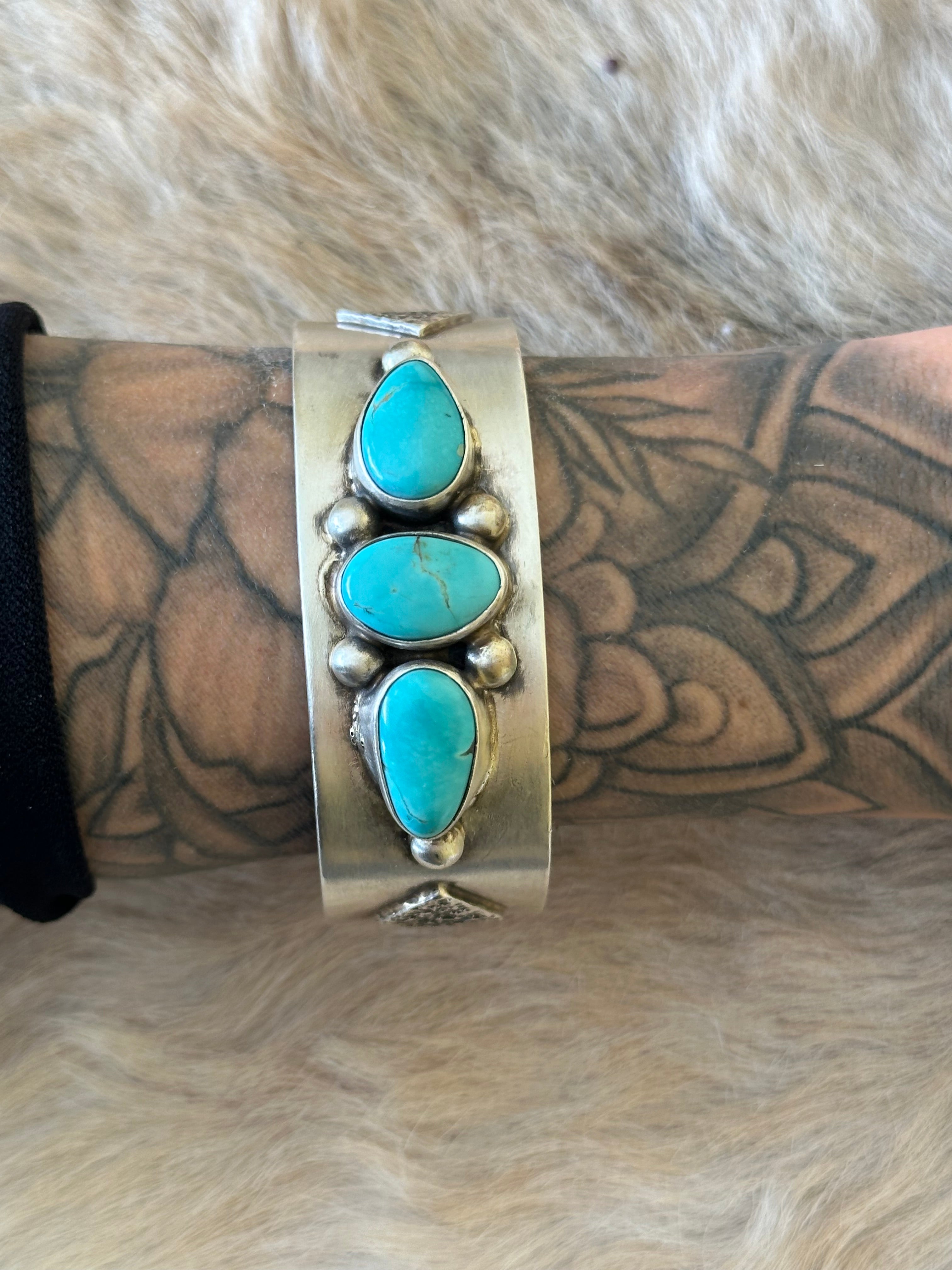 Kathleen Livingston Kingman Turquoise & Sterling Silver Cuff Bracelet