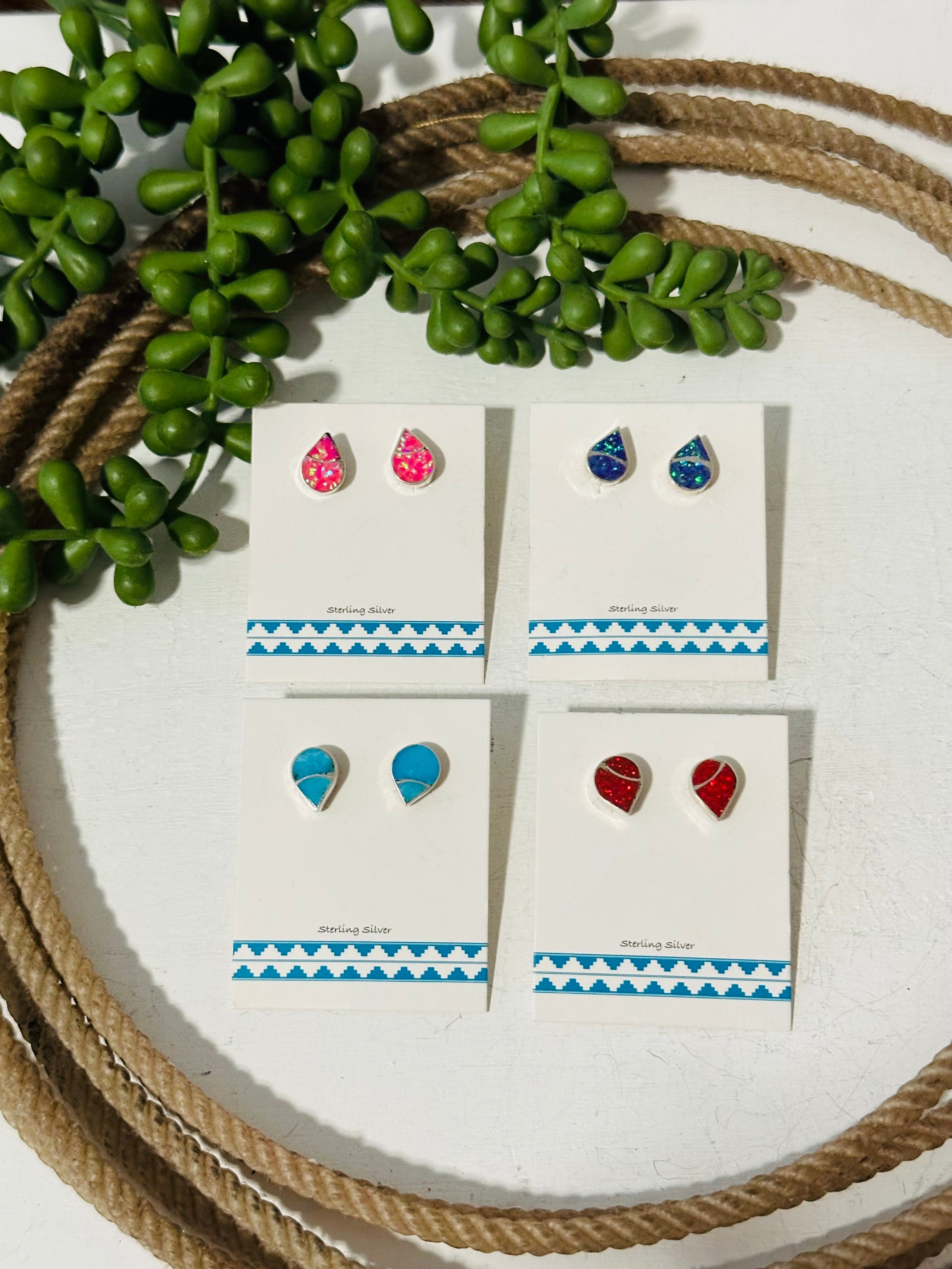 Navajo Made Sterling Silver Post Earrings