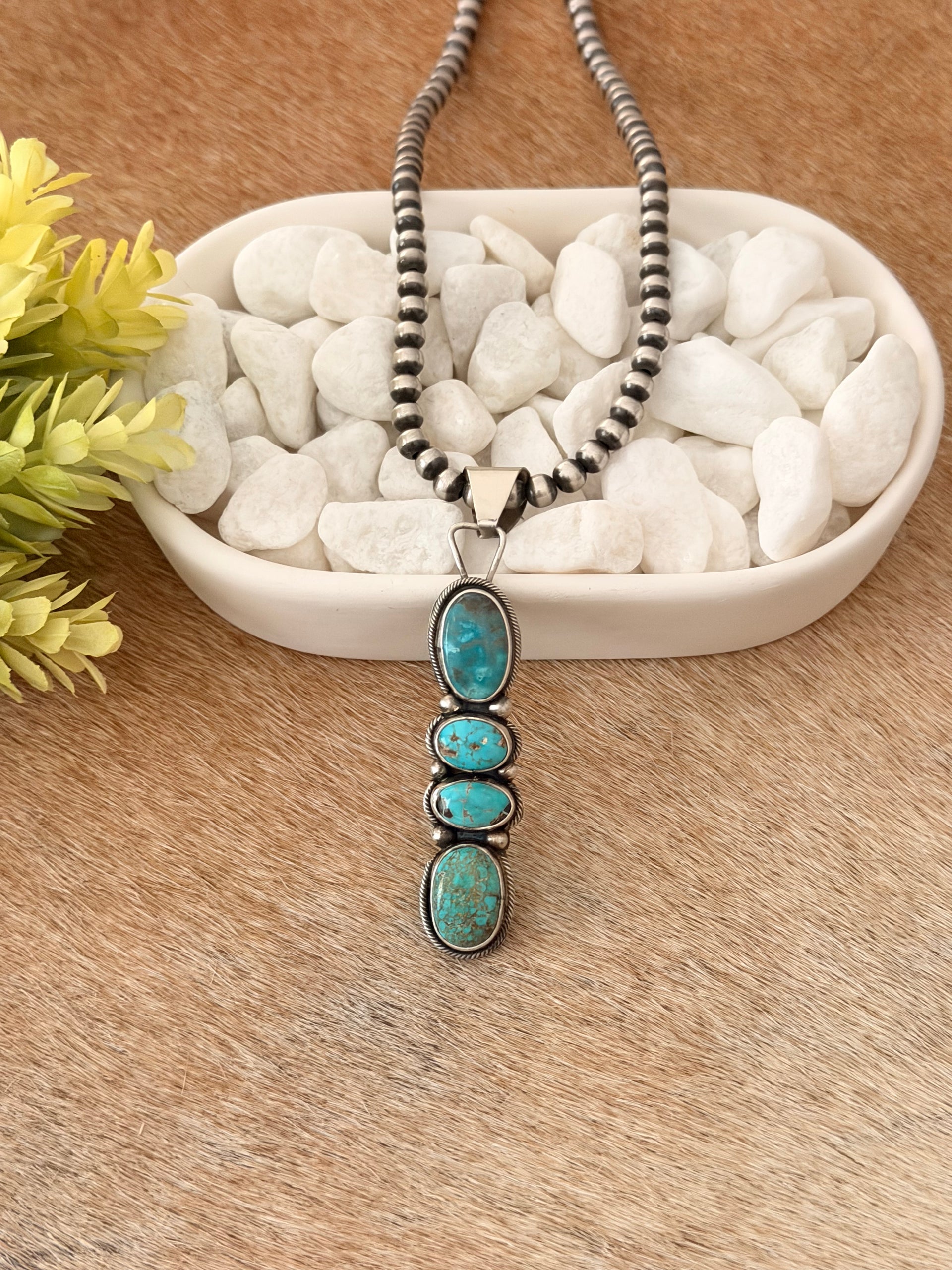 Lillian Ramone Carico Lake Turquoise & Sterling Silver Pendant
