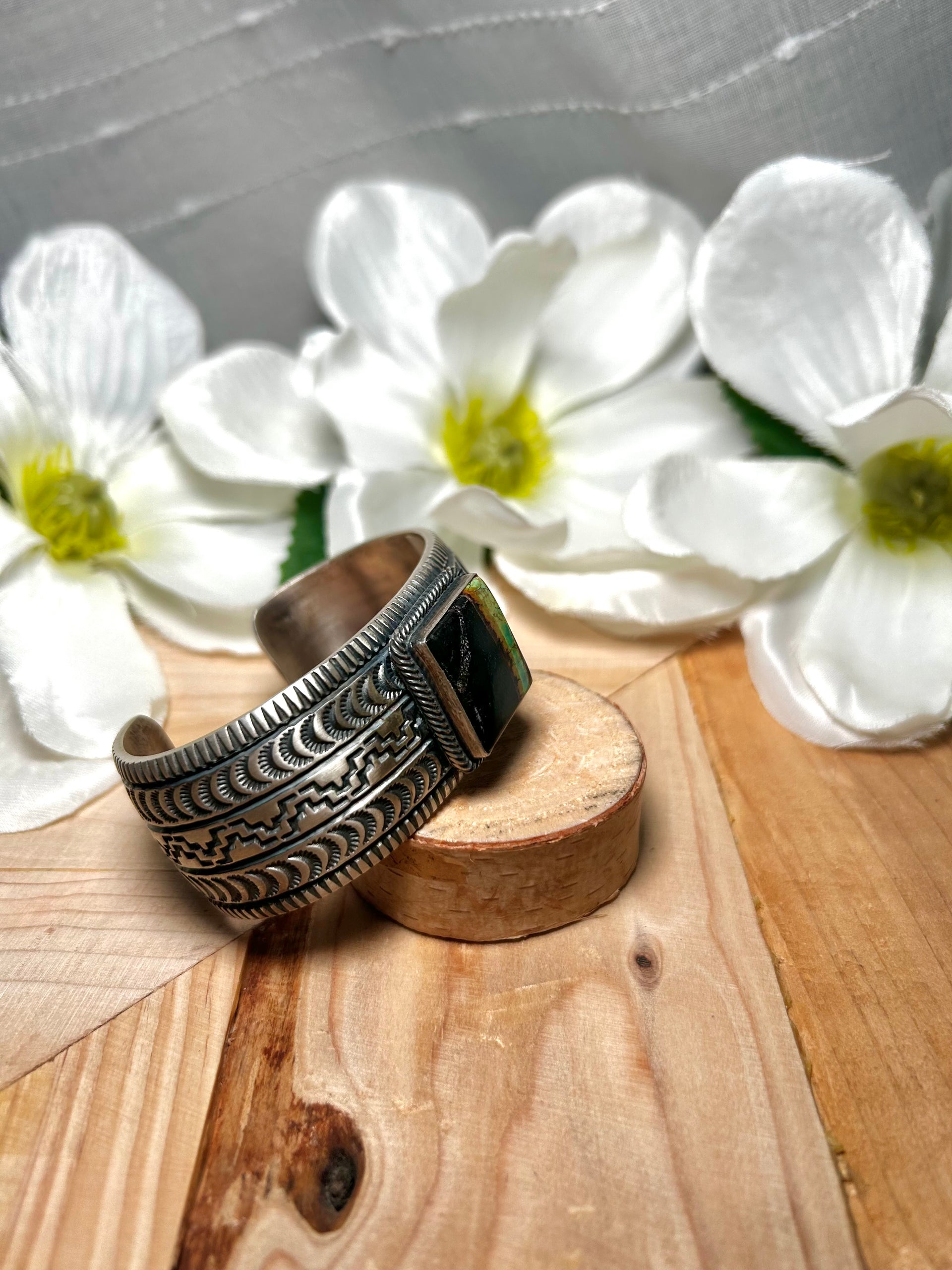 Randy Boyd Black Jack Turquoise & Sterling Silver Cuff Bracelet