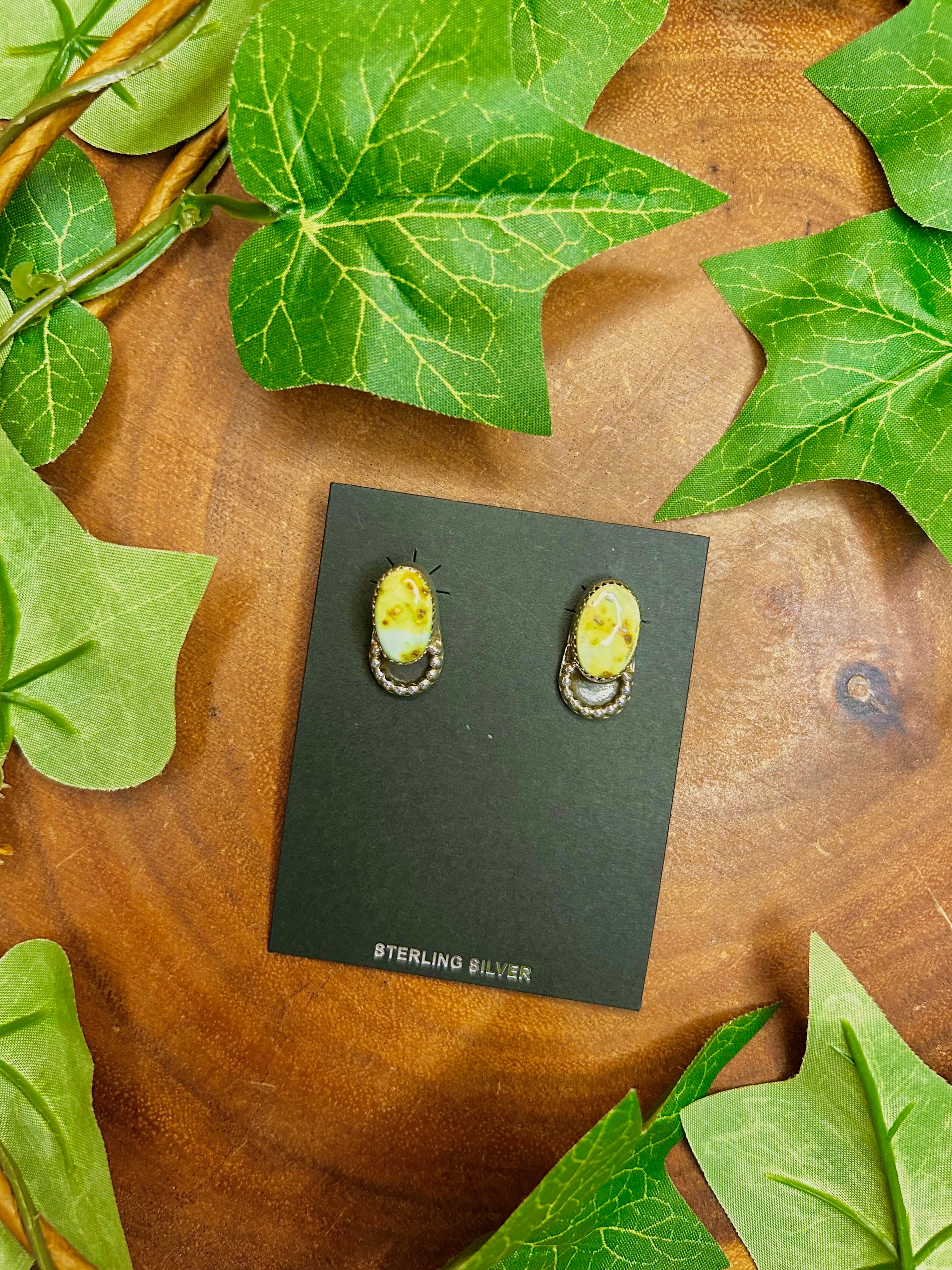 Southwest Made Paloma Variscite & Sterling Silver Post Earrings