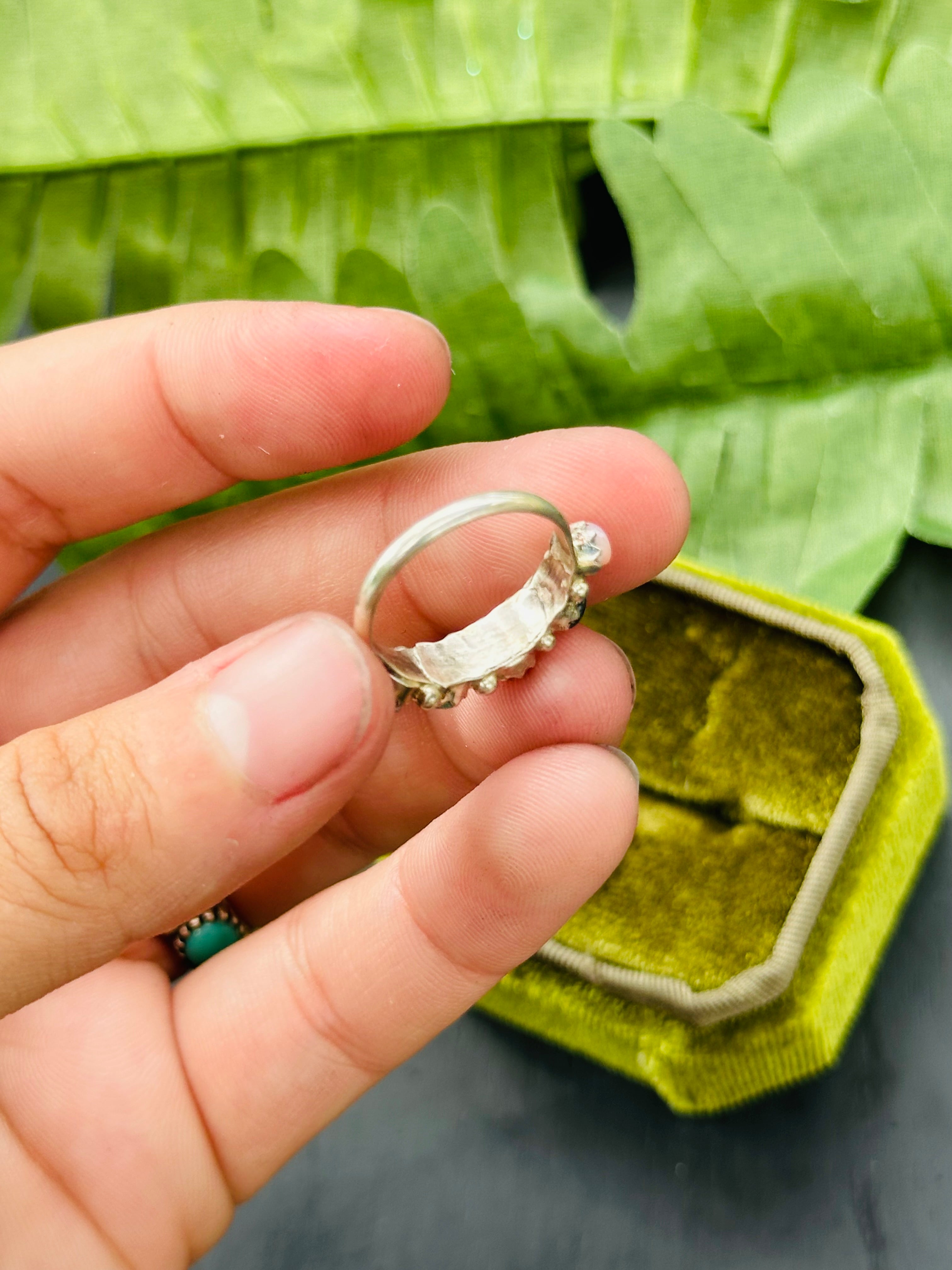 Navajo Made Multi Stone & Sterling Silver Ring