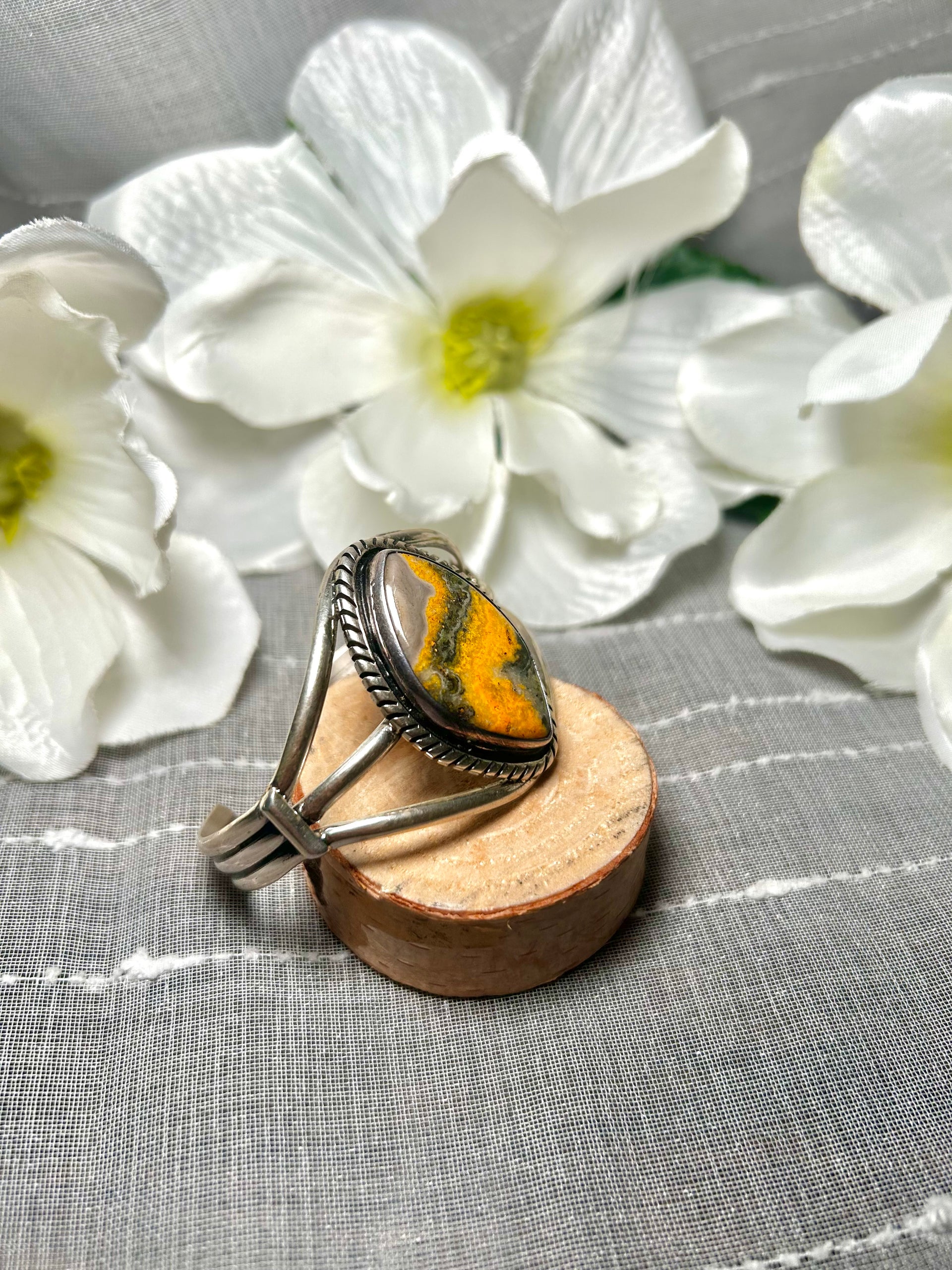 Navajo Made BB Agate & Sterling Silver Cuff Bracelet