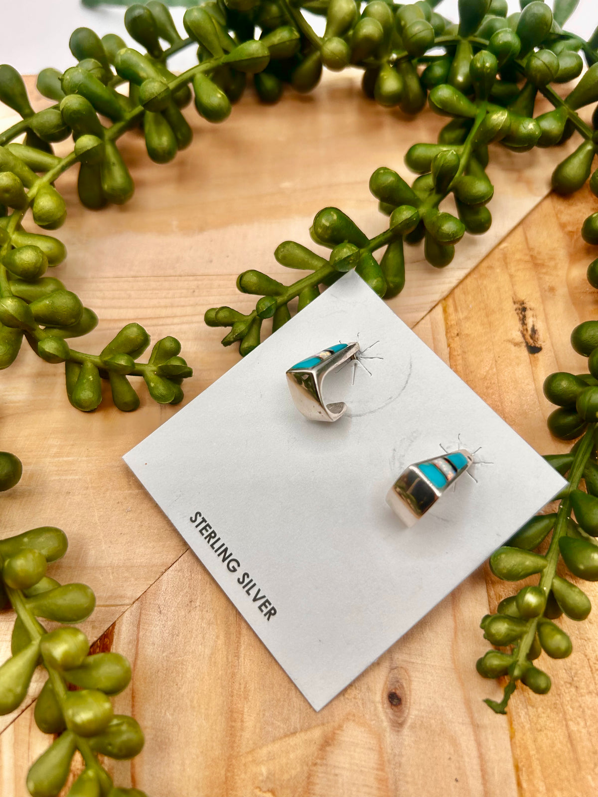Navajo Made Multi Stone & Sterling Silver Post Earrings