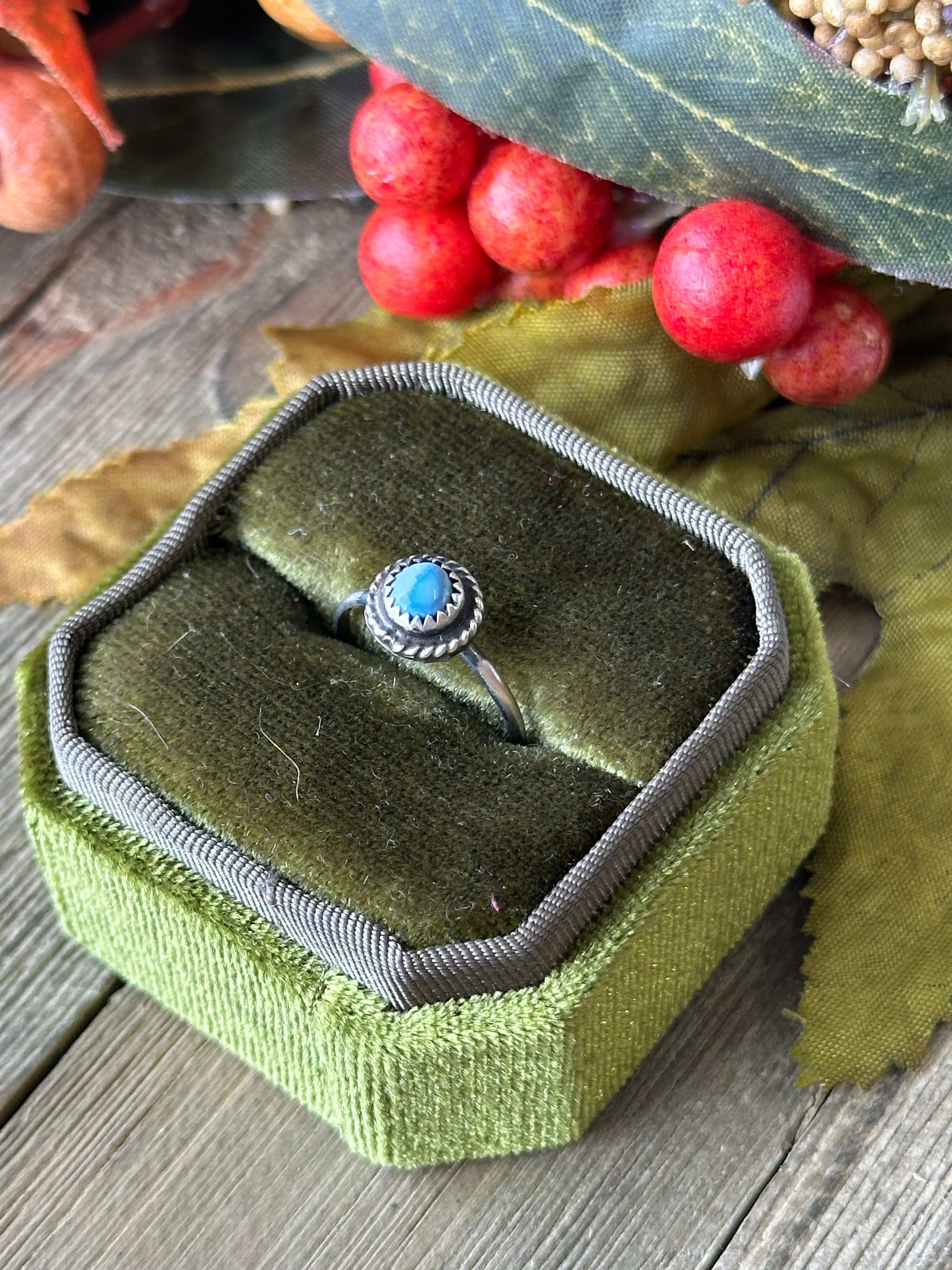 Navajo Made Golden Hills Turquoise & Sterling Silver Ring