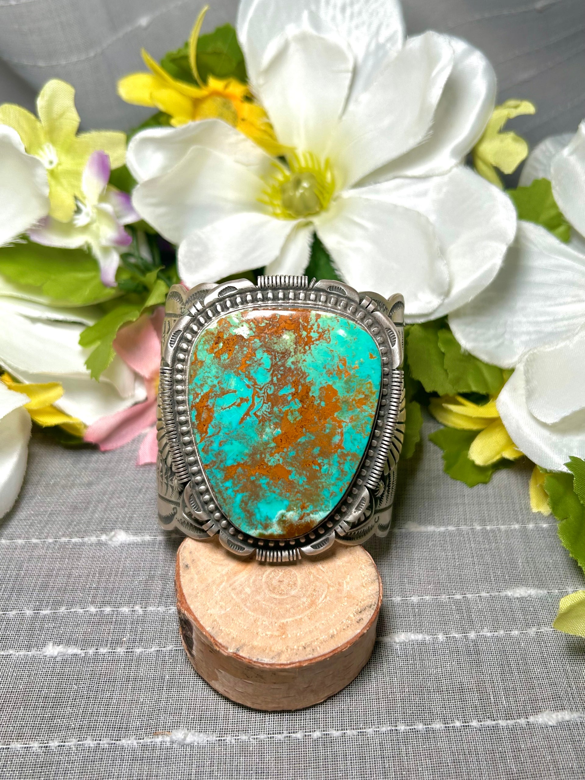 Russell Sam Royston Turquoise & Sterling Silver Cuff Bracelet