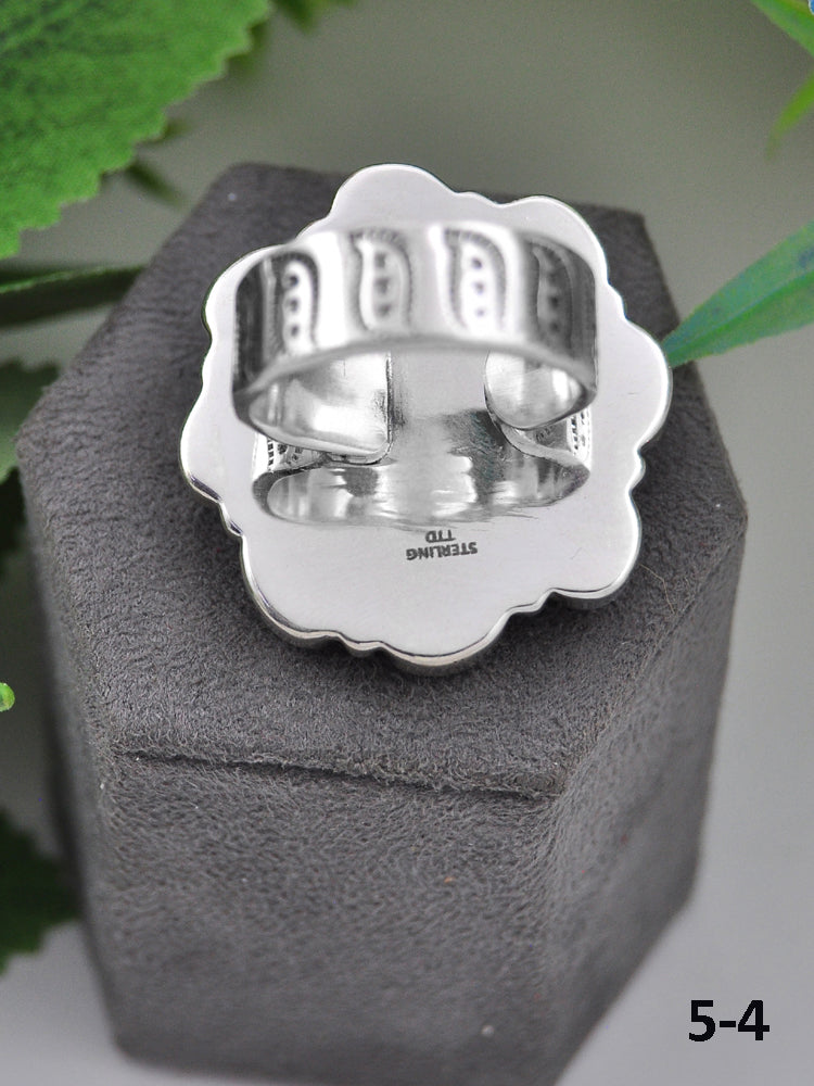 Southwest Made Multi Stone & Sterling Sliver Cluster Adjustable Ring