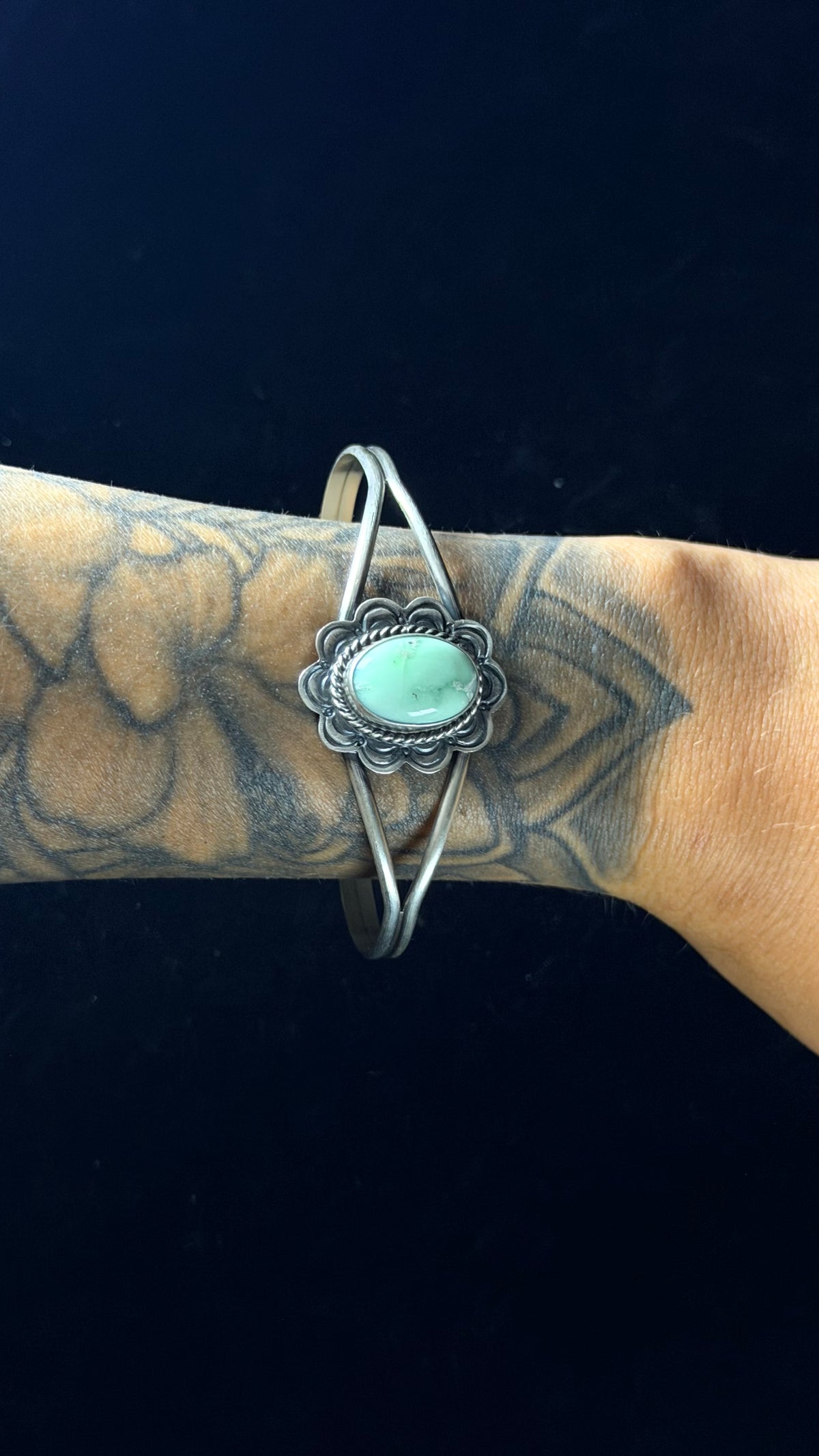 Dave Skeets Paloma Variscite & Sterling Silver Cuff Bracelet