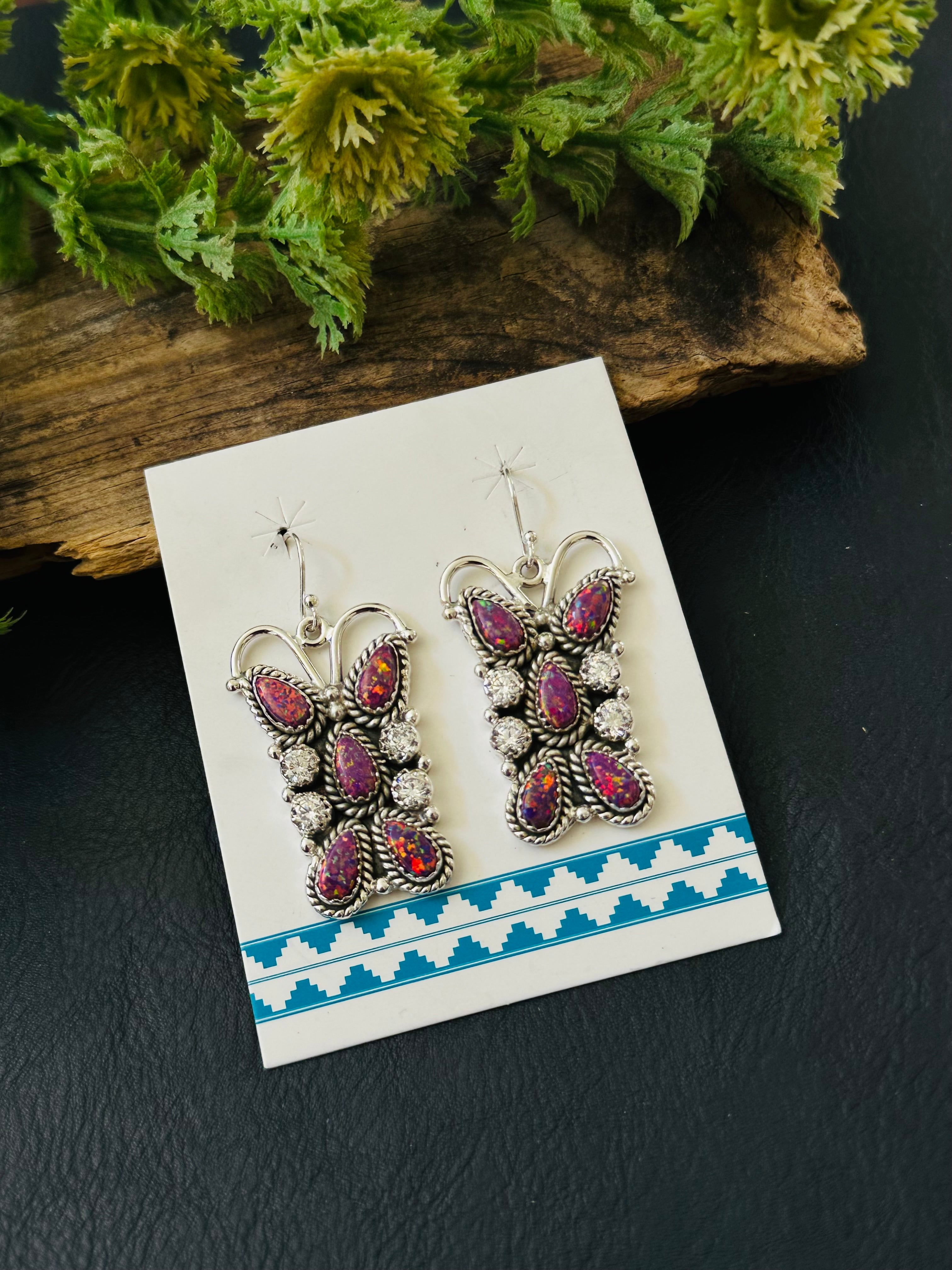 TTD “K’aalógii” Multi Stone & Sterling Silver Dangle Earrings