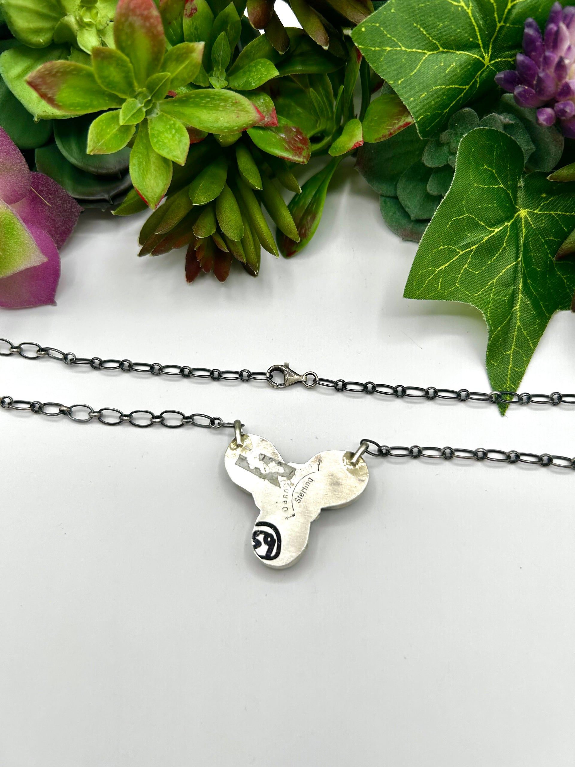 Danny Henio Broken Arrow Variscite & Sterling Silver Necklace