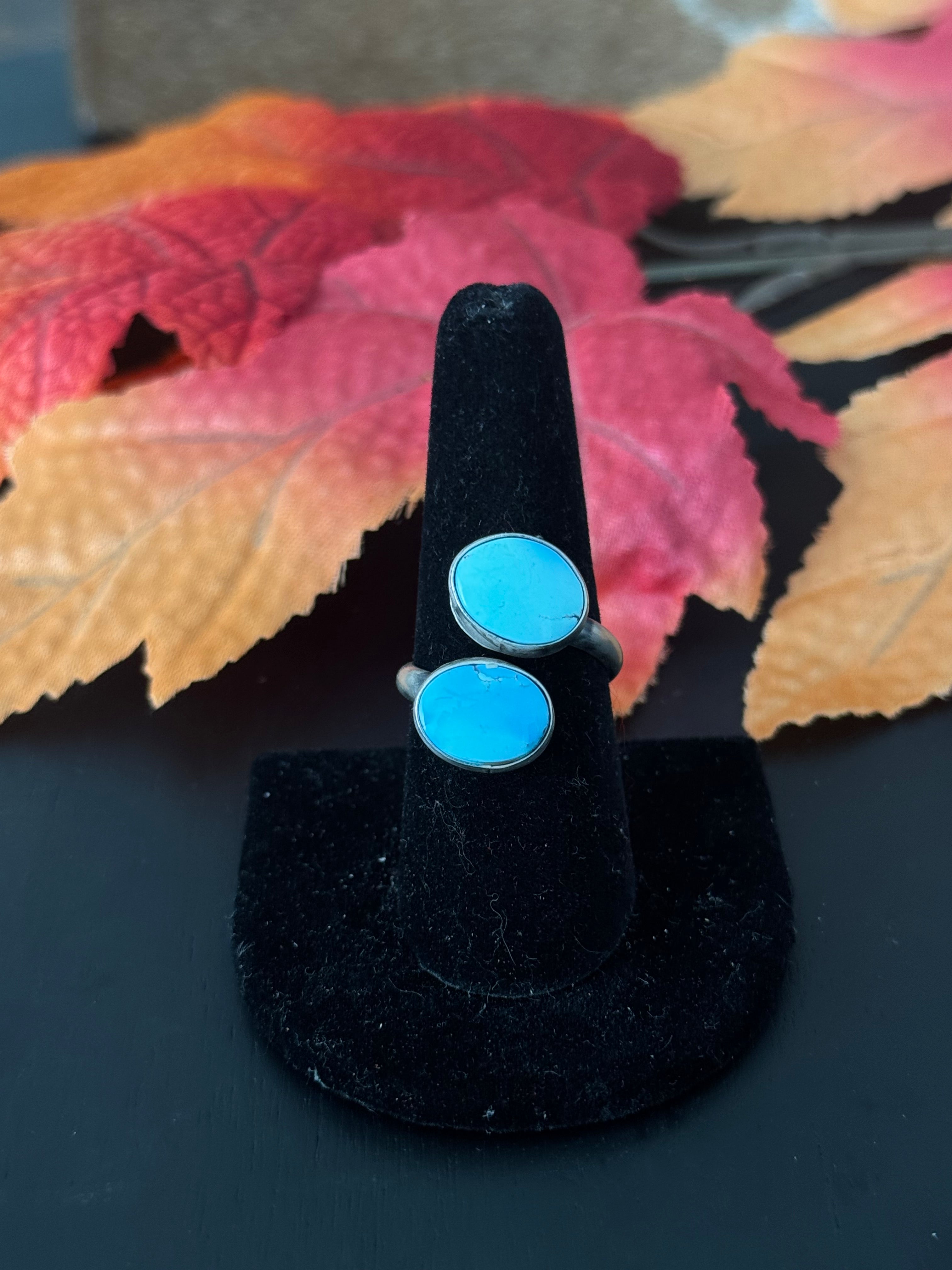 Ester Sam Golden Hills Turquoise & Sterling Silver Adjustable Ring