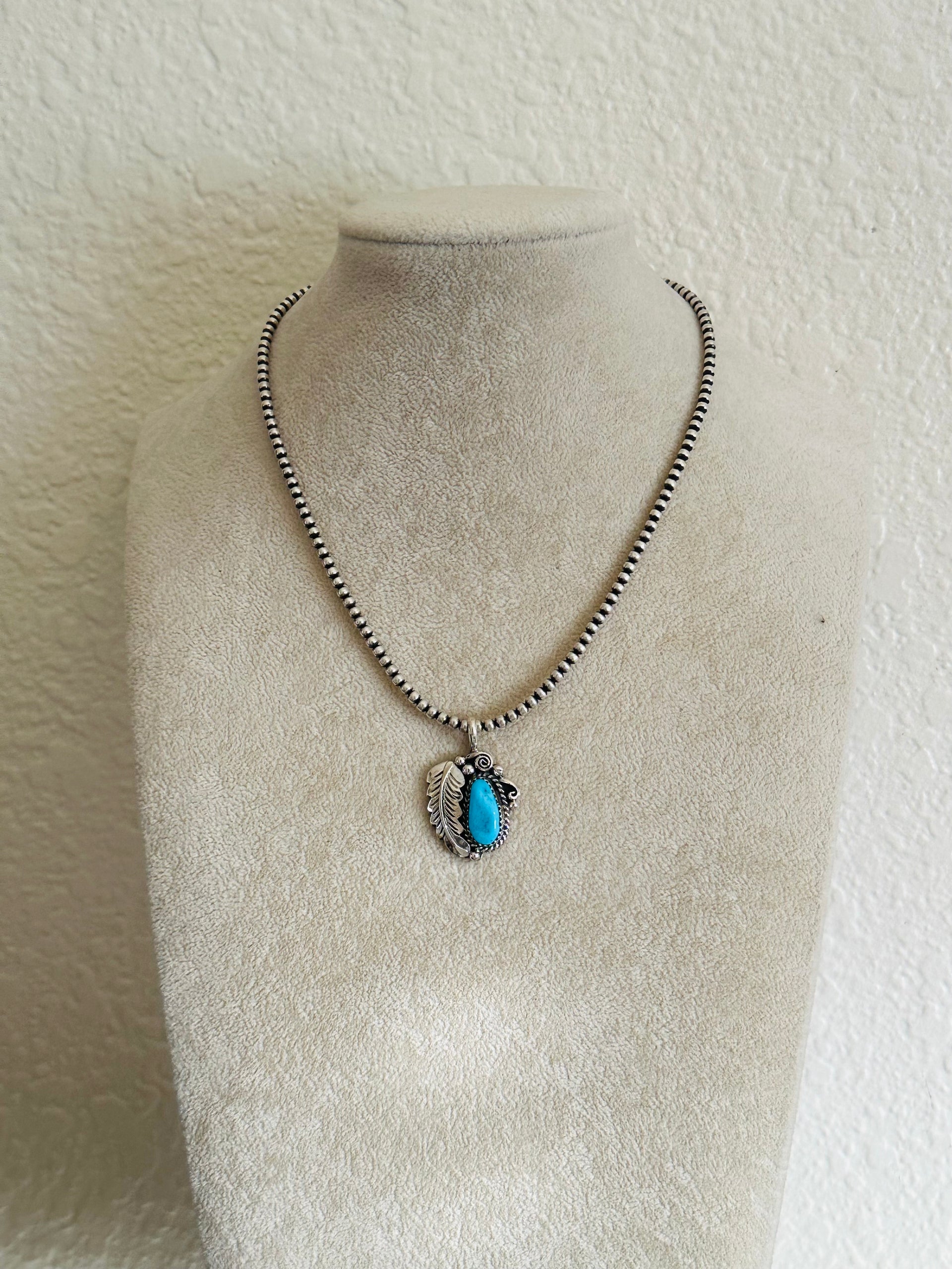 Julia Etsitty Kingman Turquoise & Sterling Silver Pendants