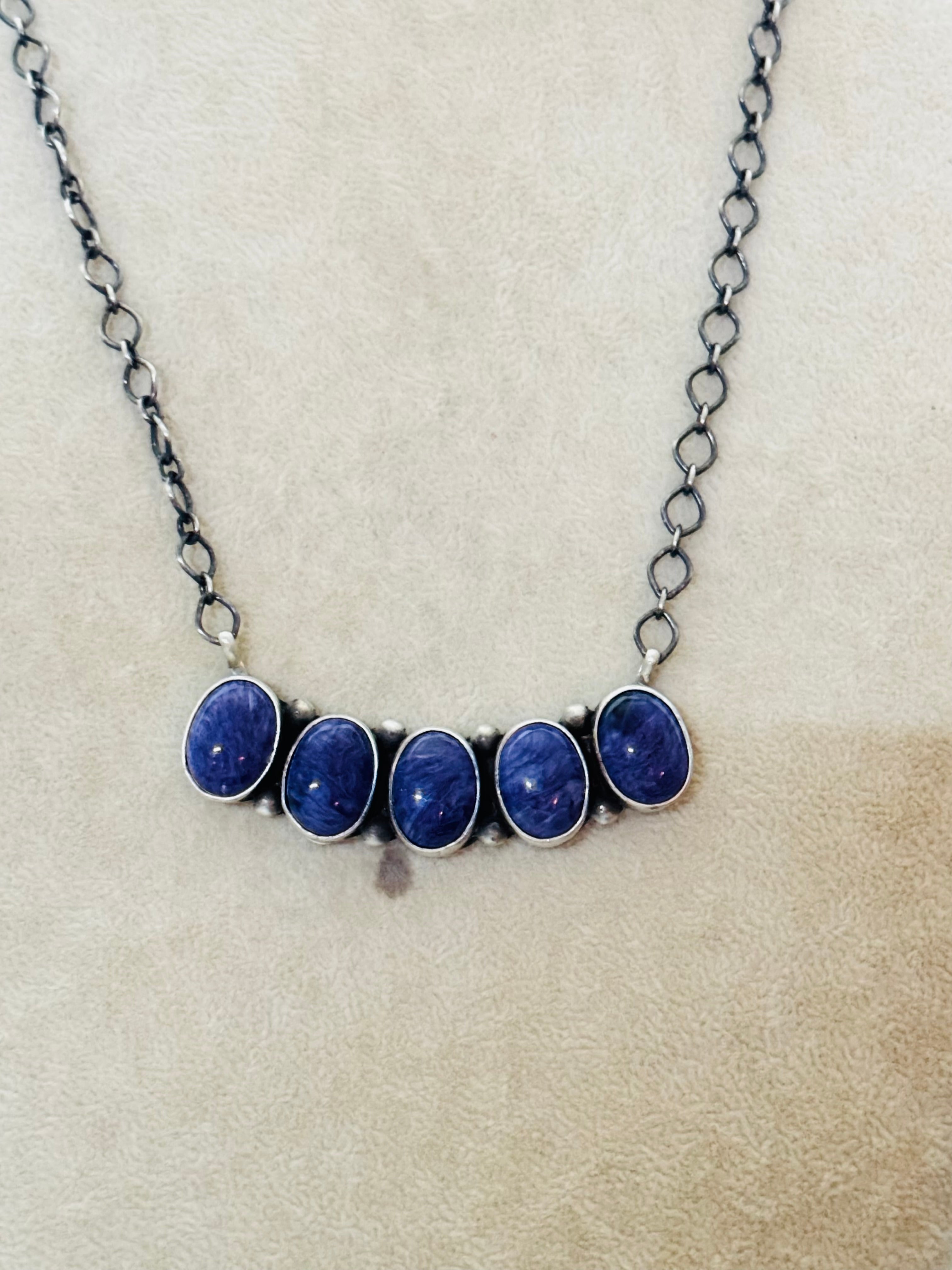 Timothy Yazzie Charoite & Sterling Silver Necklace